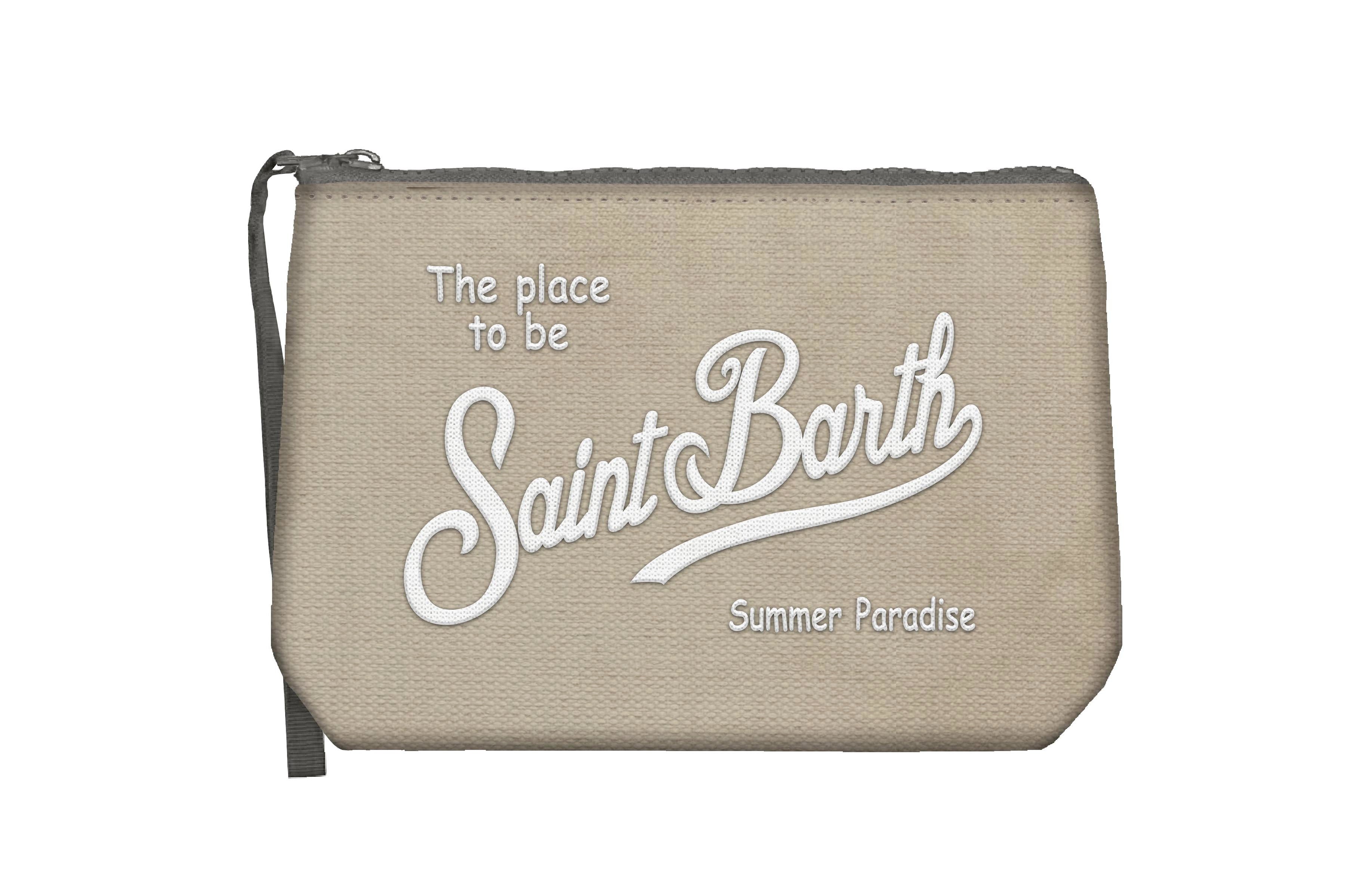 MC2 Saint Barth Aline Canvas pochette Beige cotone
