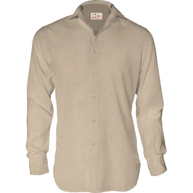 MC2 Saint Barth Pamplona Camicia Lino Beige Uomo