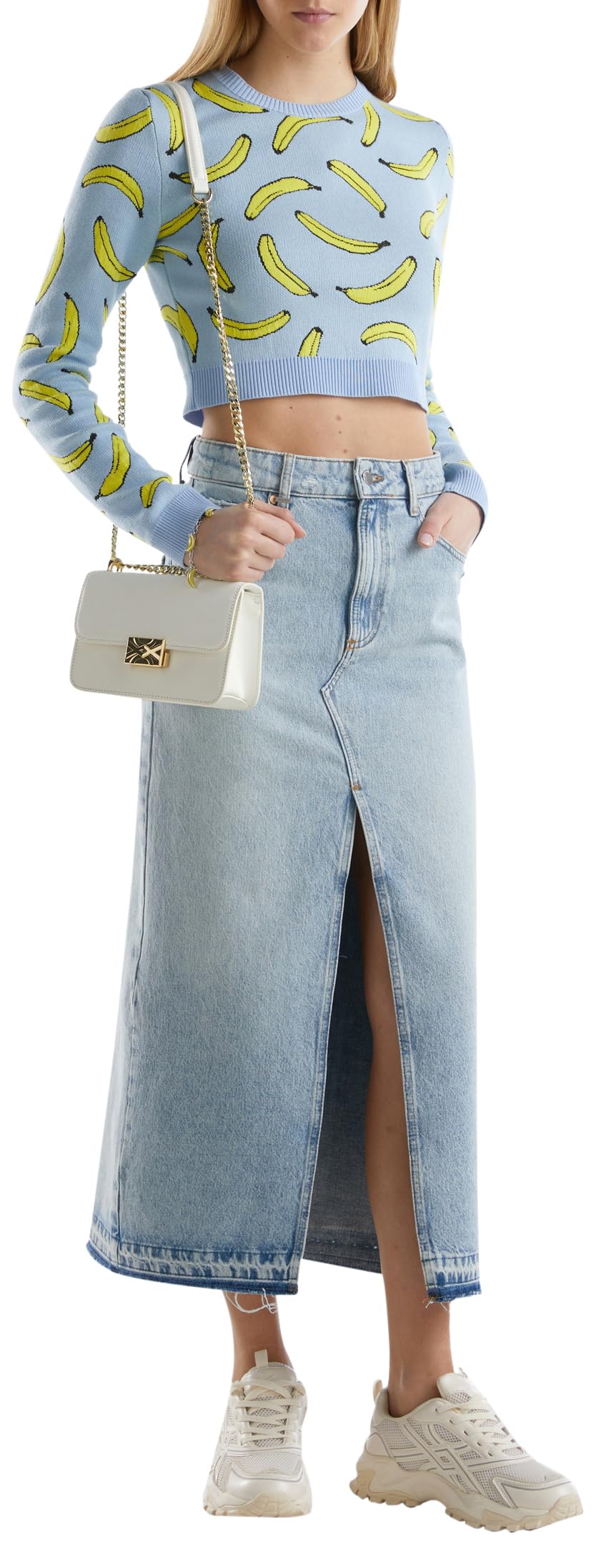 Benetton Gonne Gonna lunga denim con spacco davanti