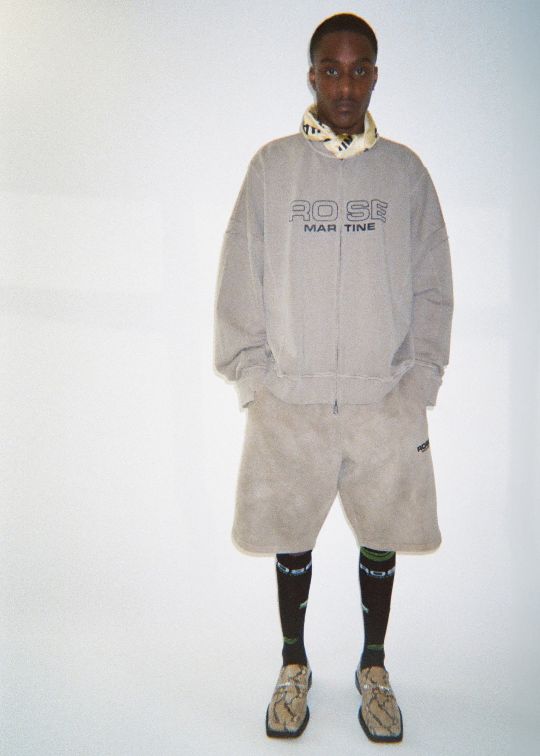 Martine Rose Sweat Short pantaloncini salvia cotone
