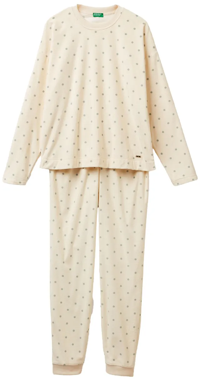 Benetton 31UX3P046 pigiama donna ciniglia taglia S allover