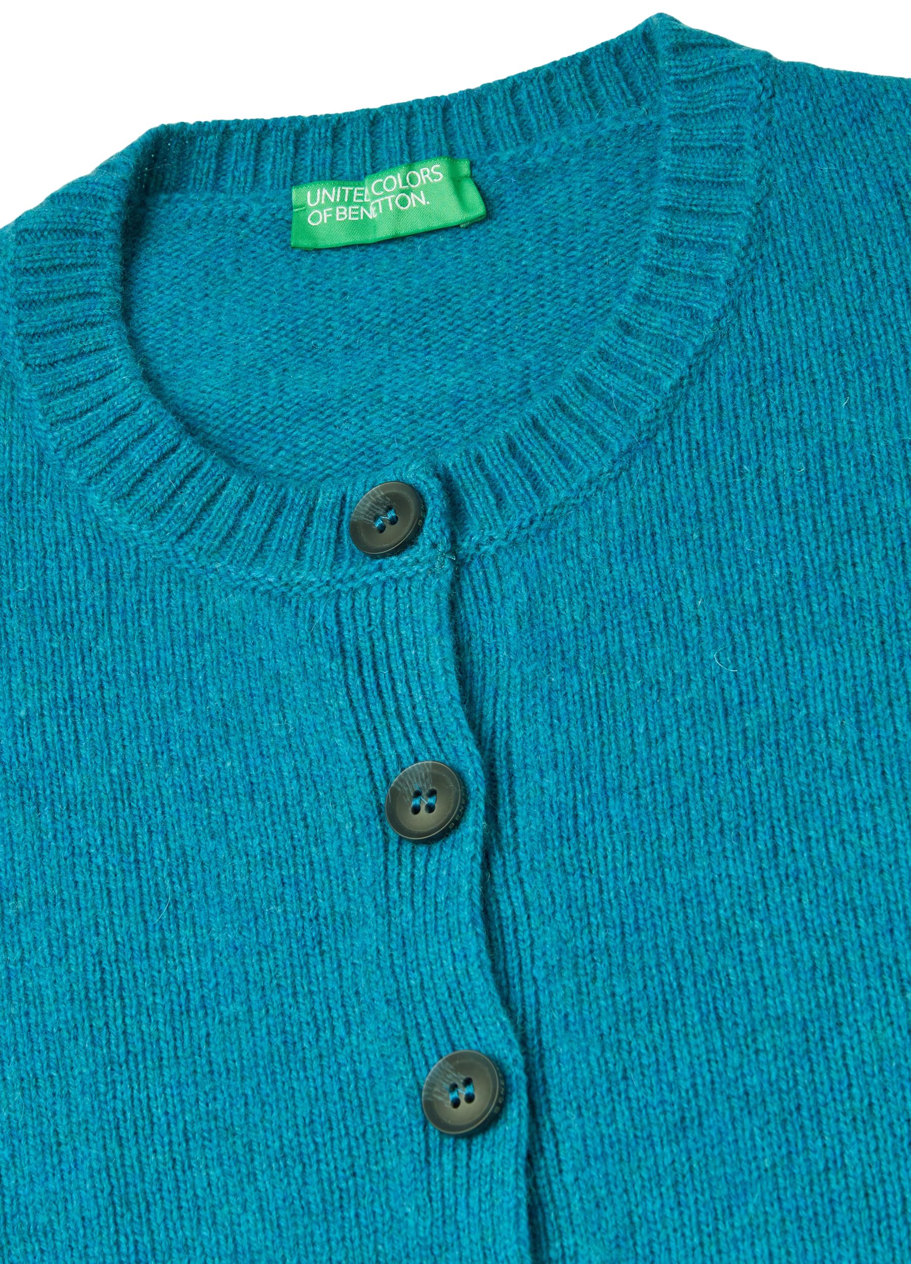 Benetton Maglieria Cardigan Donna Girocollo Regular Tinta Unita