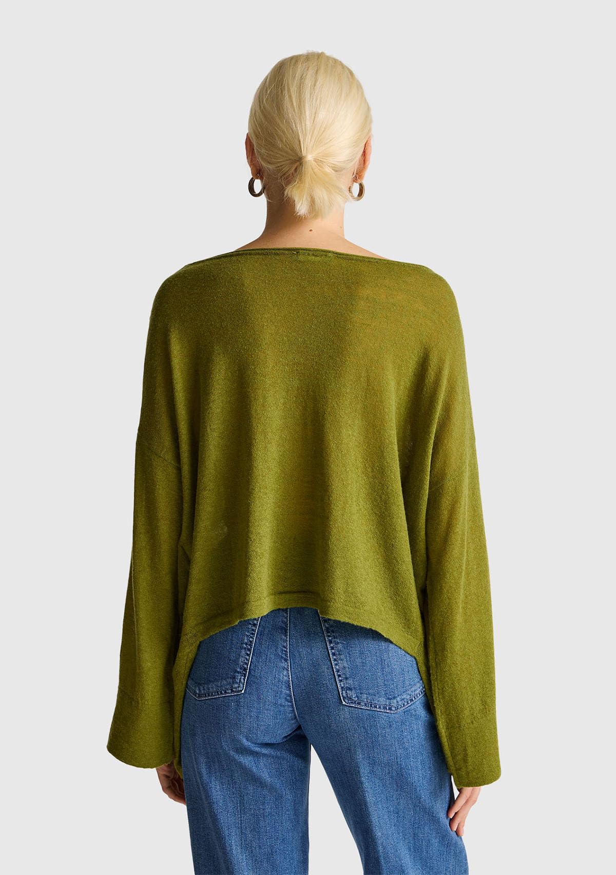 Benetton Maglieria Maglia Scollo Barca M/L in Misto Alpaca