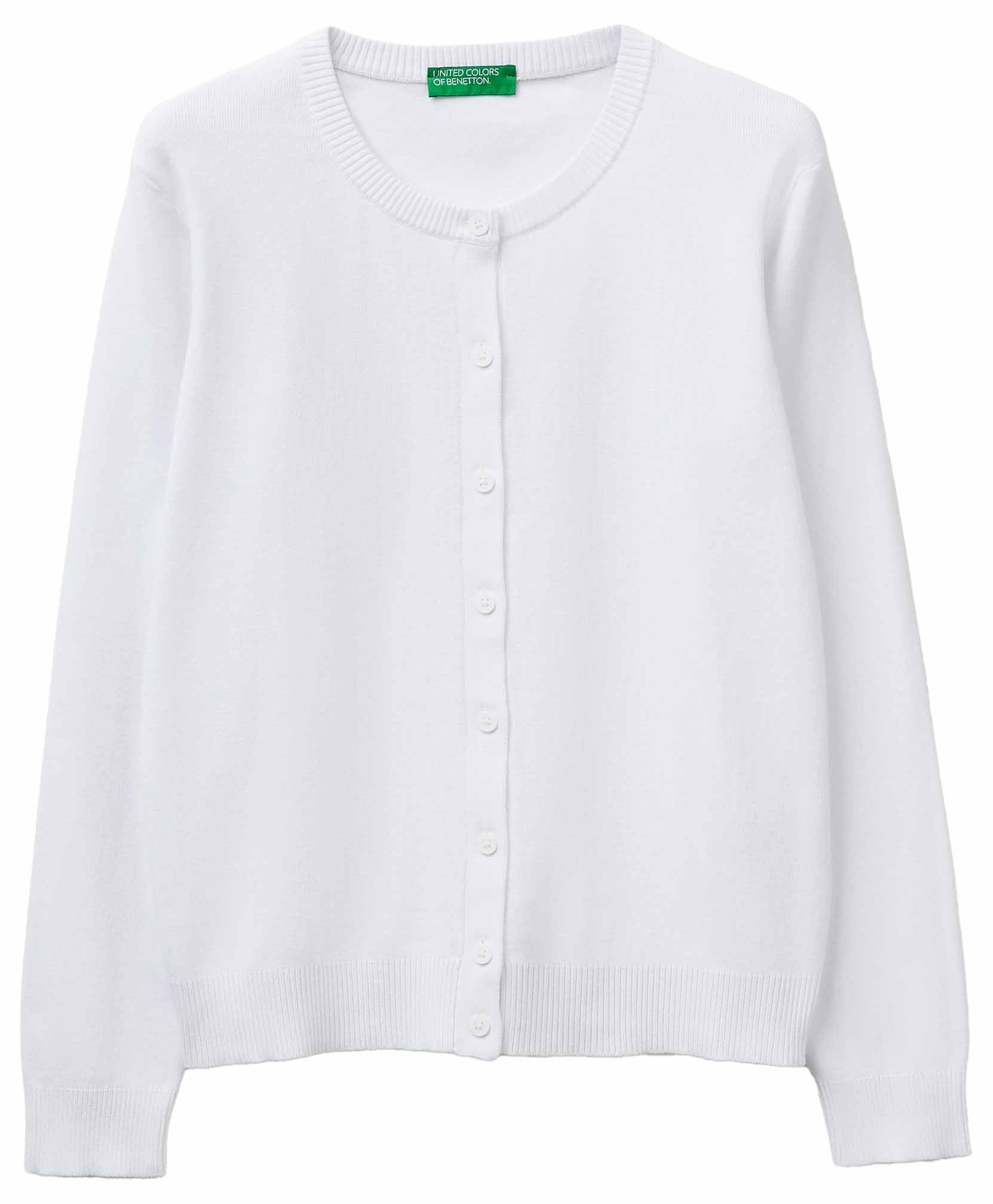 Benetton Maglieria 1C19D502P Cardigan Donna Bianco XXS