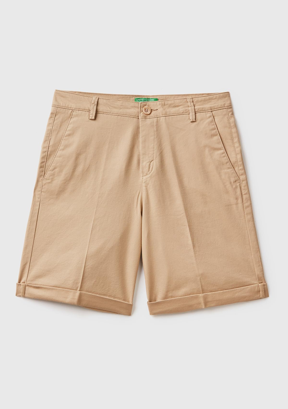 Benetton Bermuda Donna Beige 393 Tg 36 Cotone Stretch