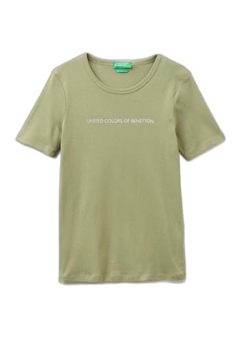 Benetton 3GA8E16A2 T-Shirt Donna Verde Glitter