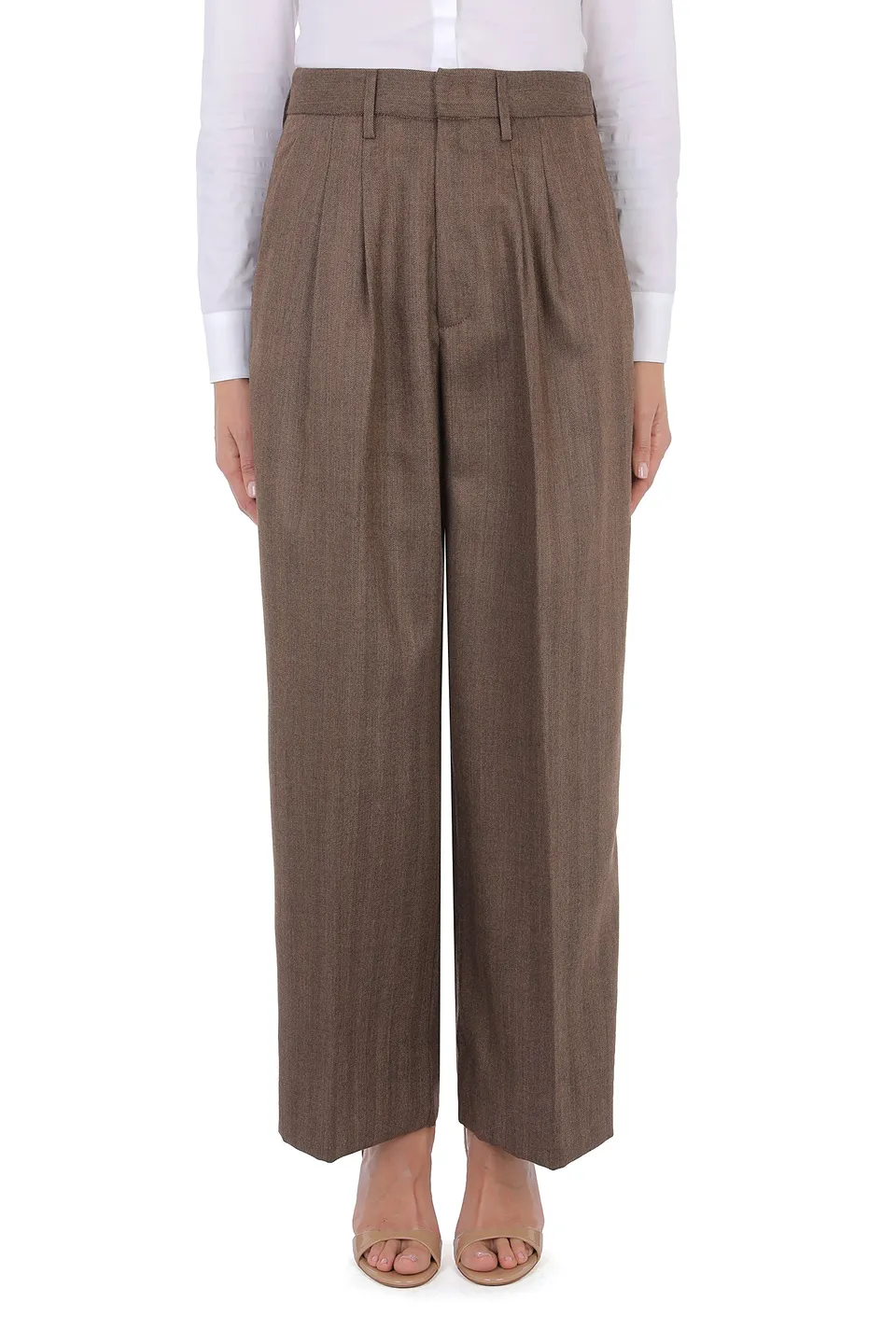 Dondup Eloise DP843 FF0427D pantalone marrone lana