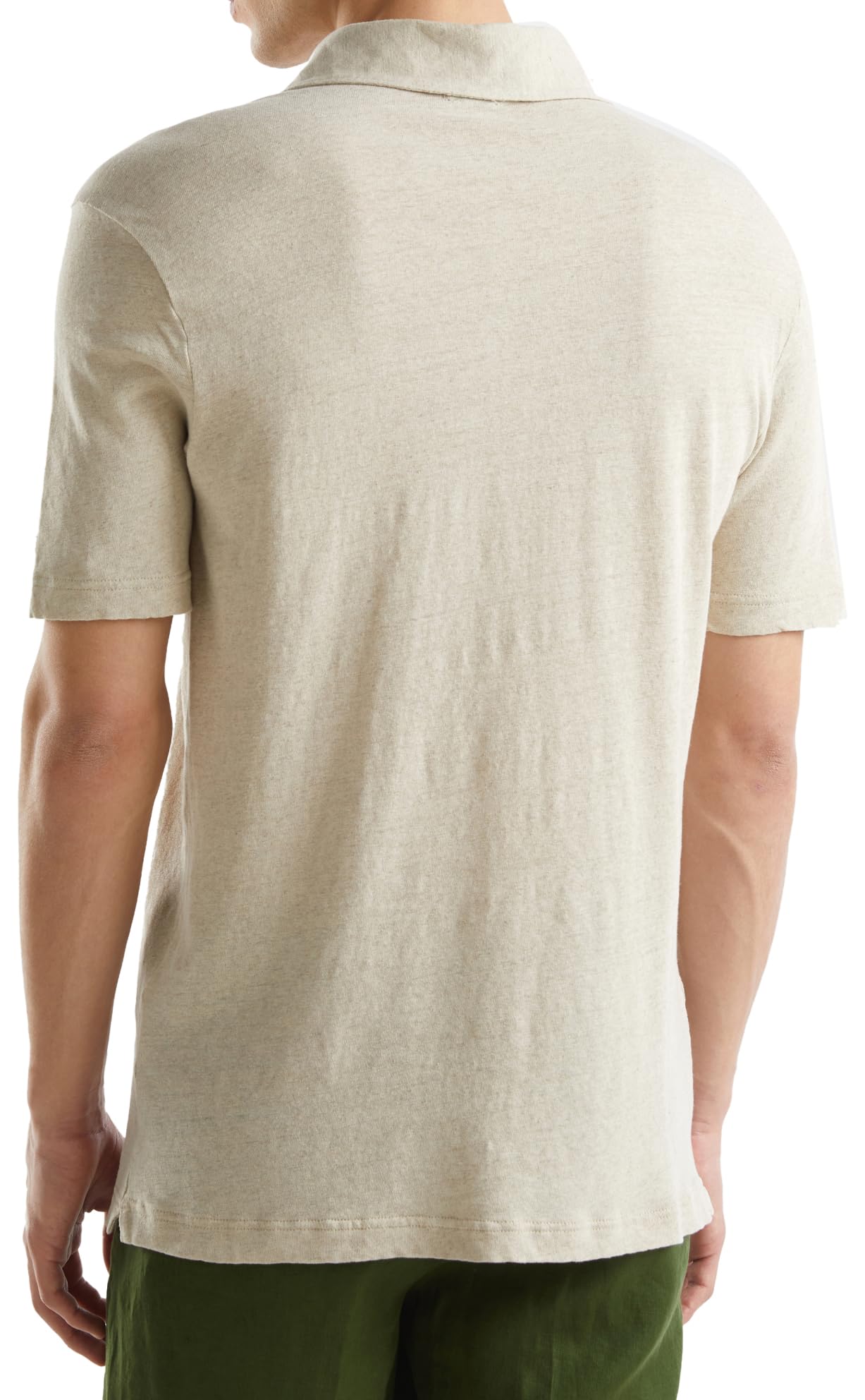 Benetton 39ivu300y Polo Uomo XS Misto Lino Regular