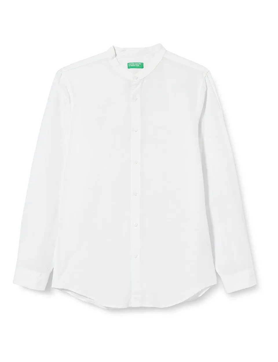 Benetton Camicia uomo slim collo coreana manica lunga