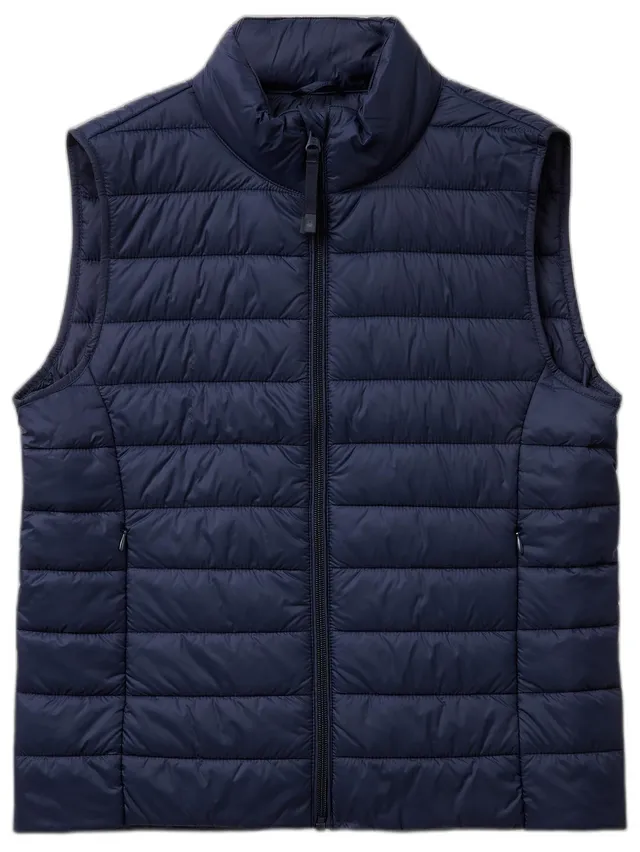 Benetton 2TWDdj00V Gilet Donna Blu Nylon Imbottito