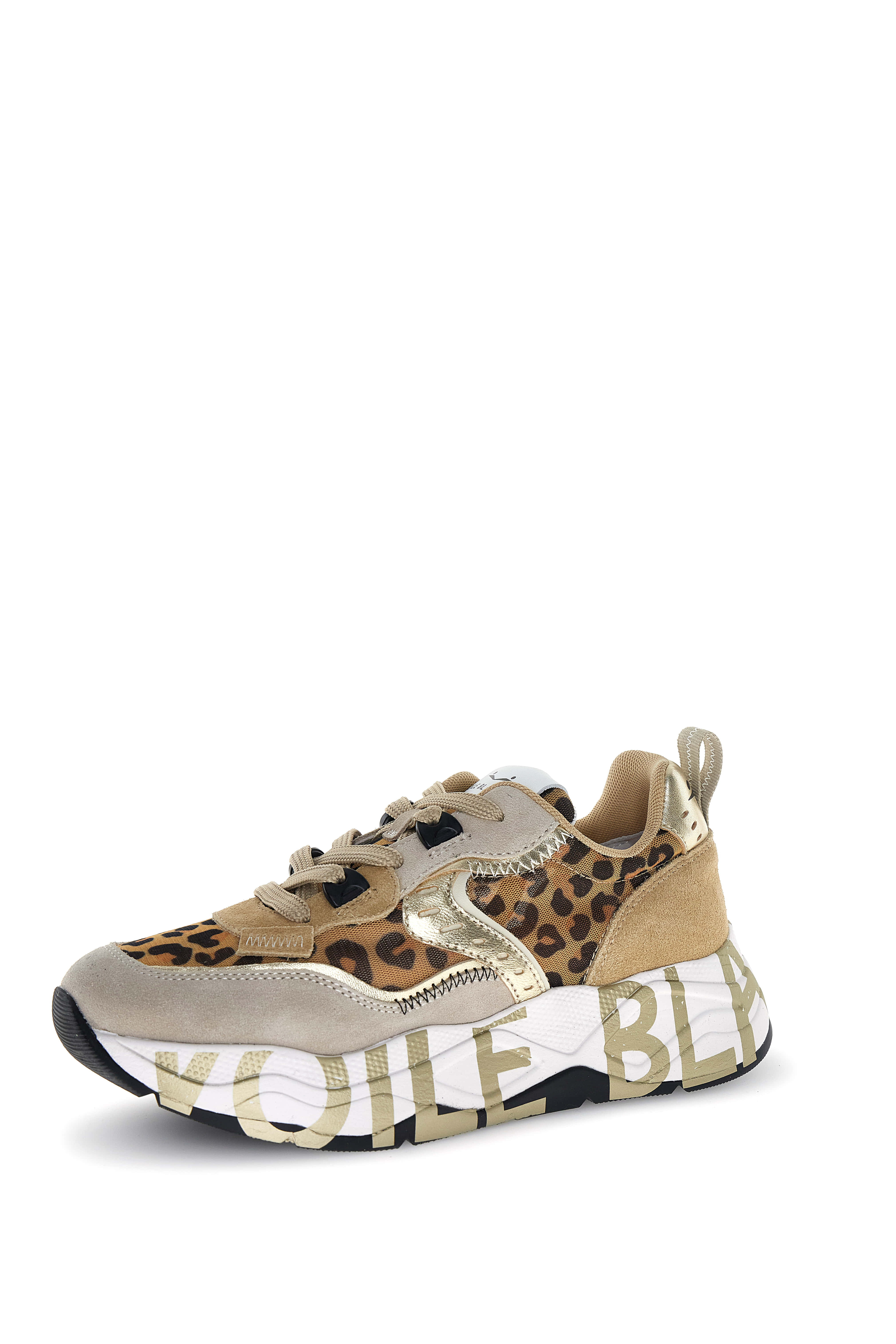 Voile Blanche Club 105 sneaker donna beige animalier platino