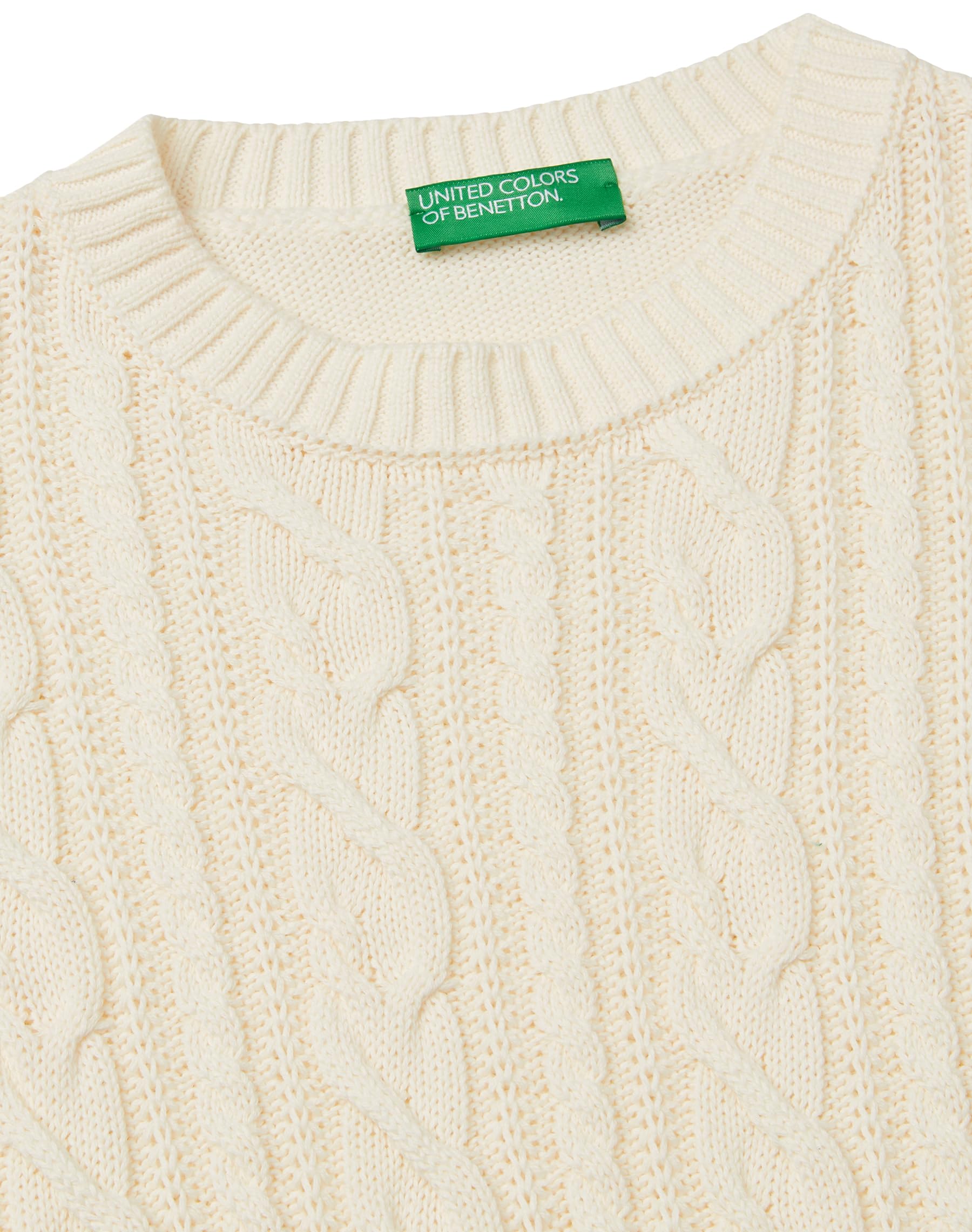 Benetton Maglieria Maglione Donna Girocollo Treccia Regular