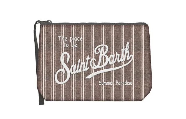 MC2 Saint Barth Aline Cotton 00242L Pochette Cotone Tiny Stripes Marrone
