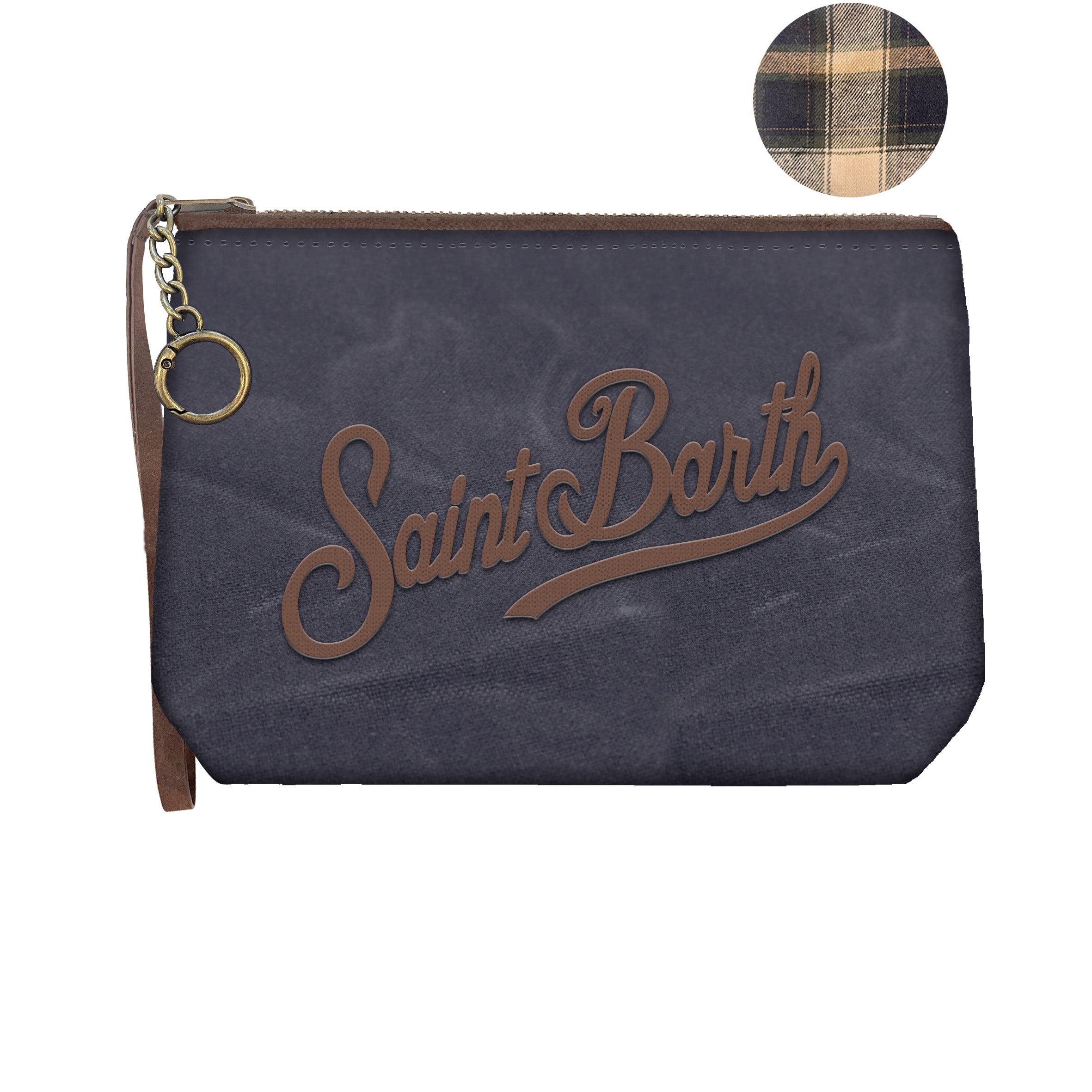 MC2 Saint Barth Aline Mini Wax Pochette Nylon Navy Marrone