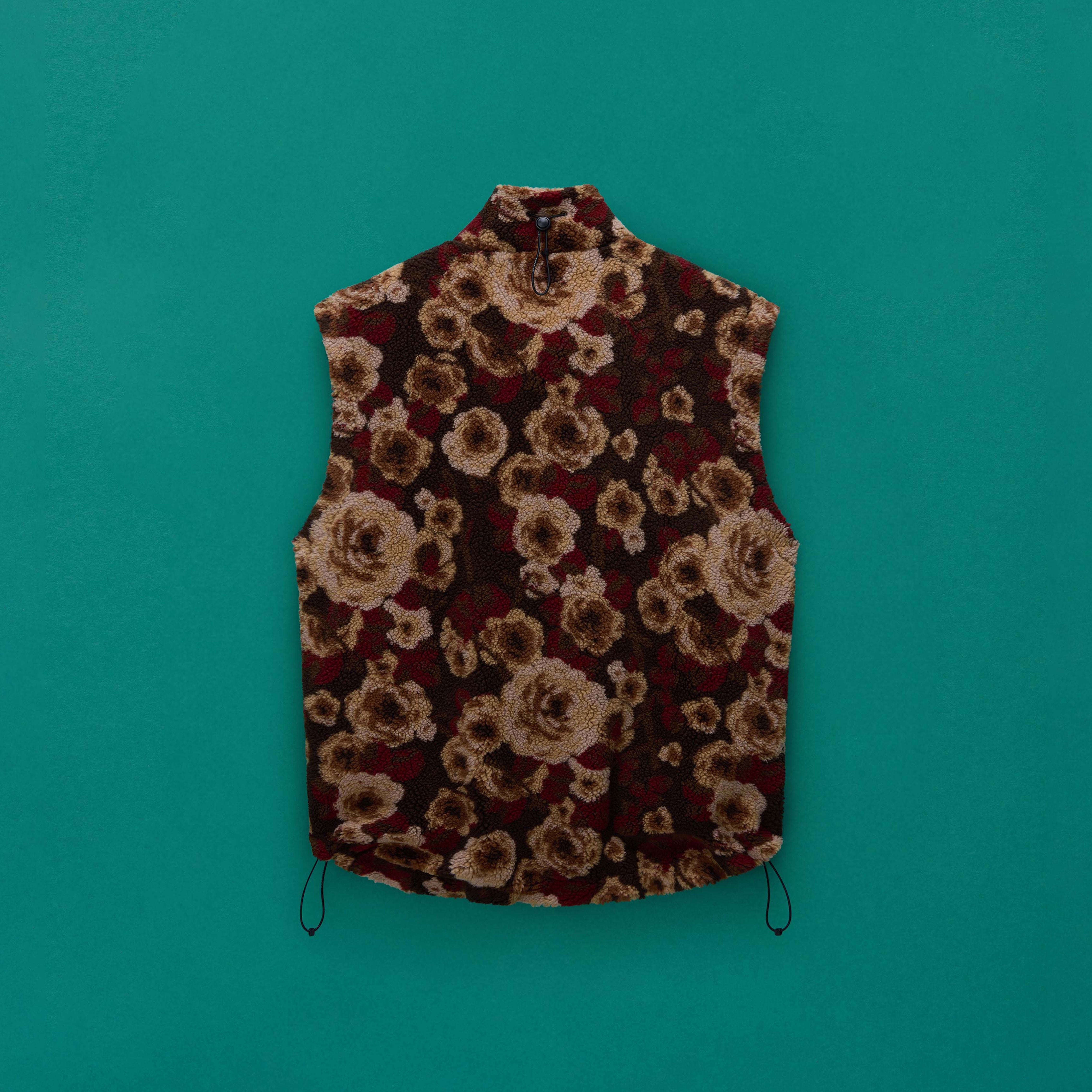 Martine Rose Emin gilet pile marrone floreale zip