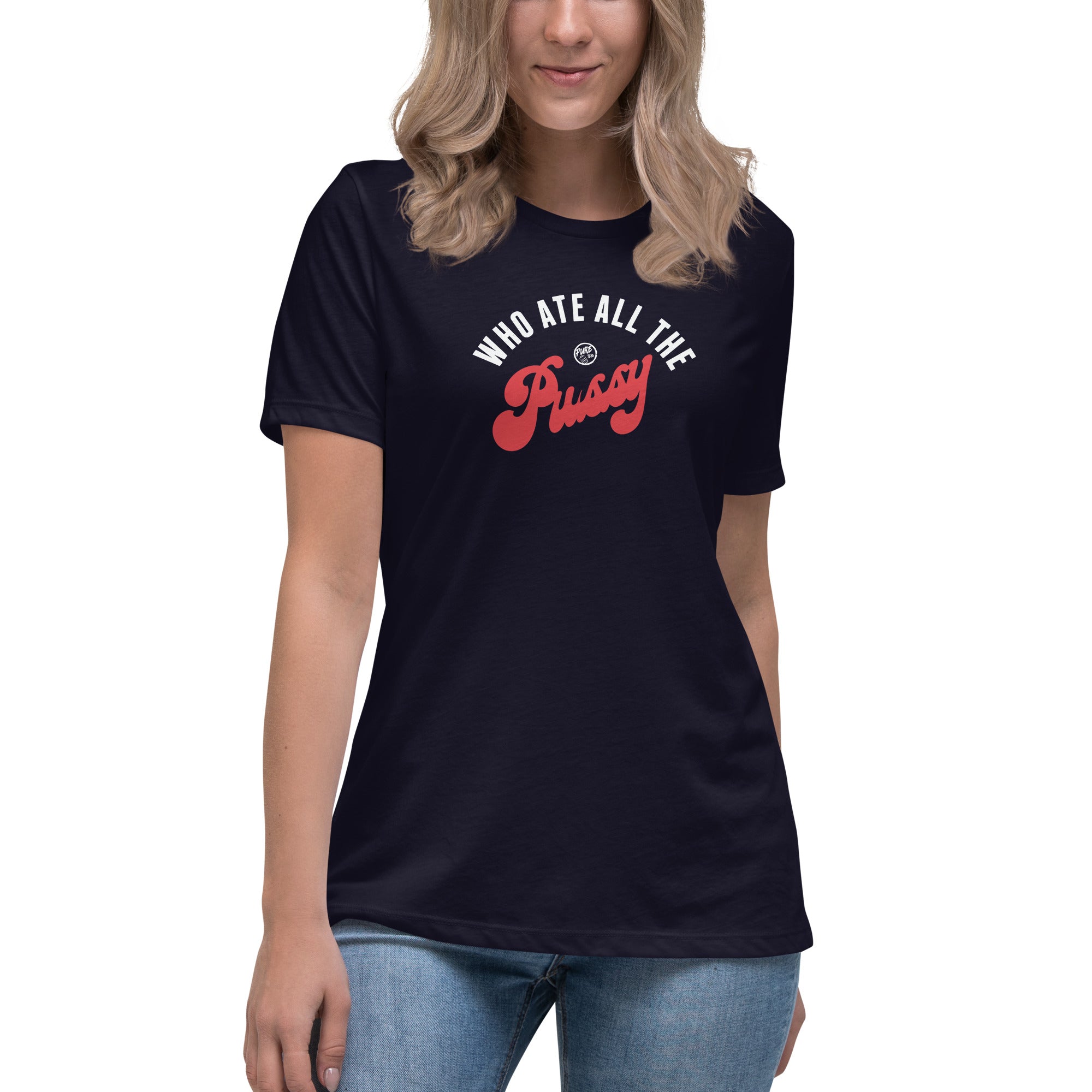 Pure Trash Womens T-Shirts Who Ate maglietta donna blu