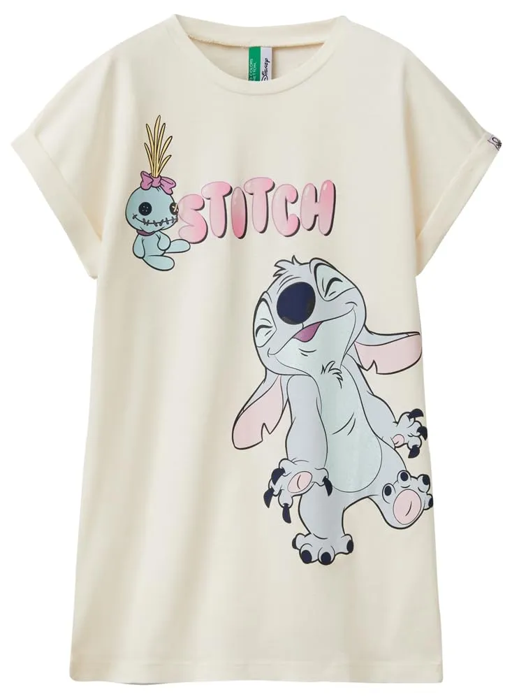 Benetton Camicia da Notte Bambina Lilo&Stitch Cotone XS