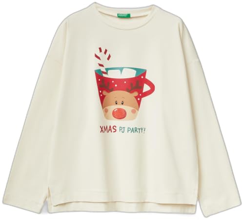 Benetton Maglieria 3dke3m07y maglia donna bianca cotone