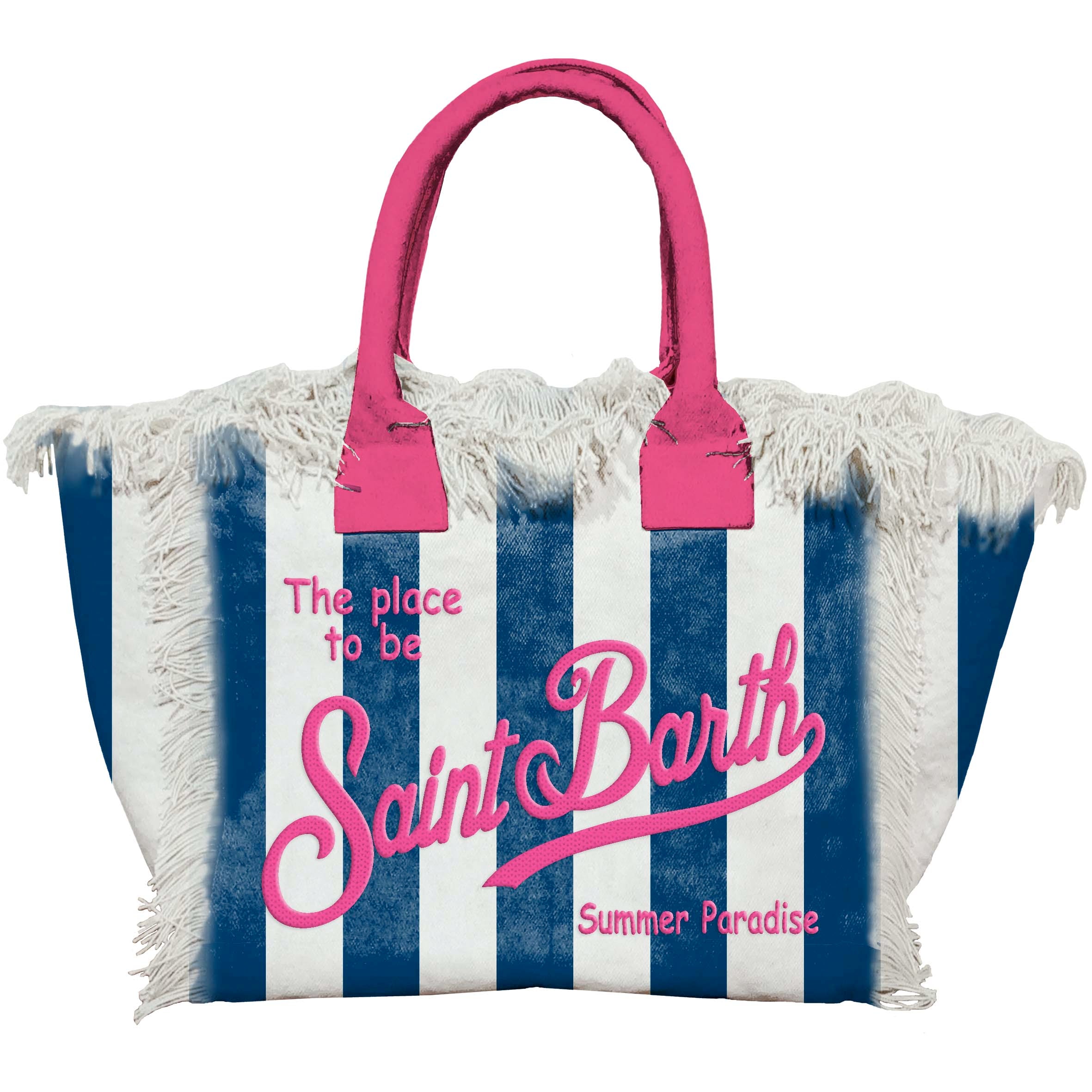 MC2 Saint Barth Vanity 09647L Borsa Tina Navy Fucsia Righe