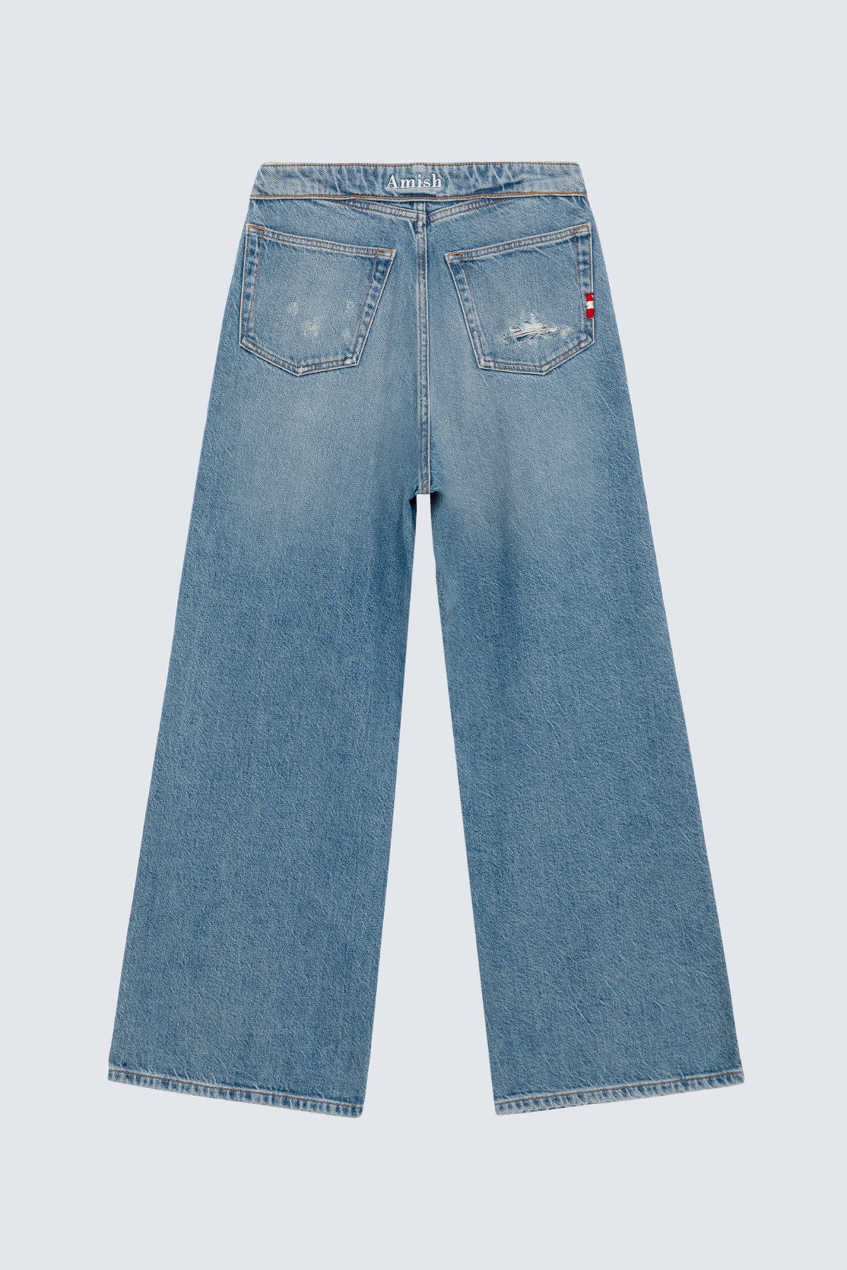 Amish Roll Up Dolly Jeans Donna Blu denim wide leg
