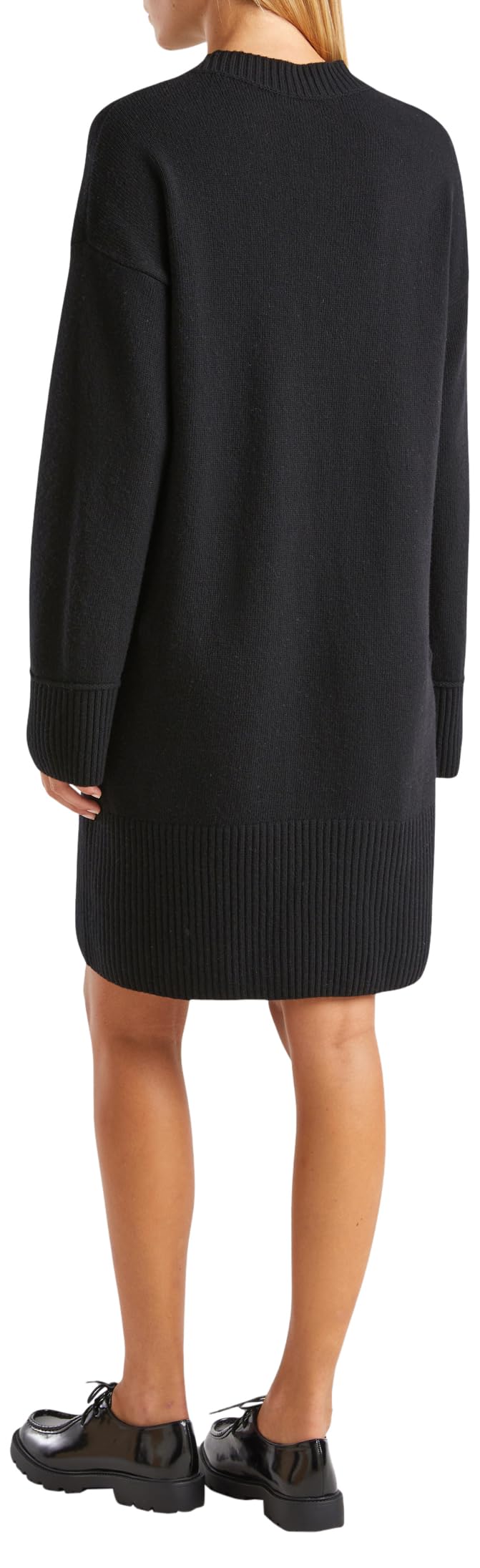 Benetton 1244dv022 Vestito Donna Grigio Collo Lupetto