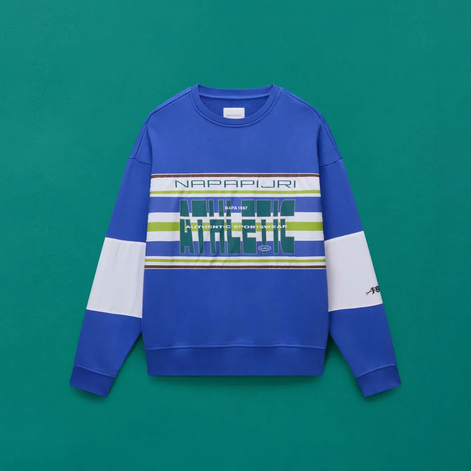 Martine Rose Lamont Sweatshirt felpa blu stampa cotone