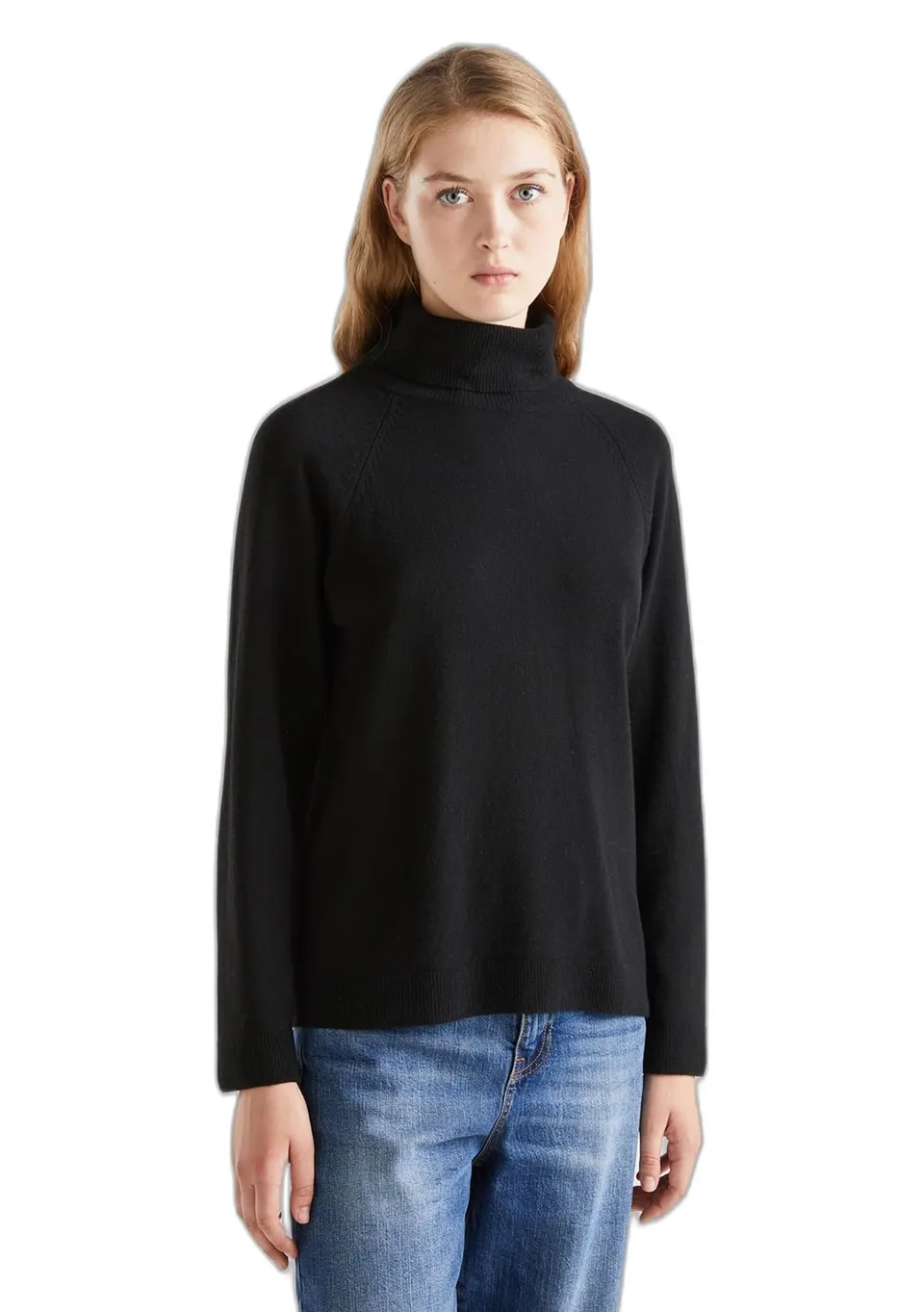 Benetton Maglieria Maglia Ciclista collo alto lana cashmere