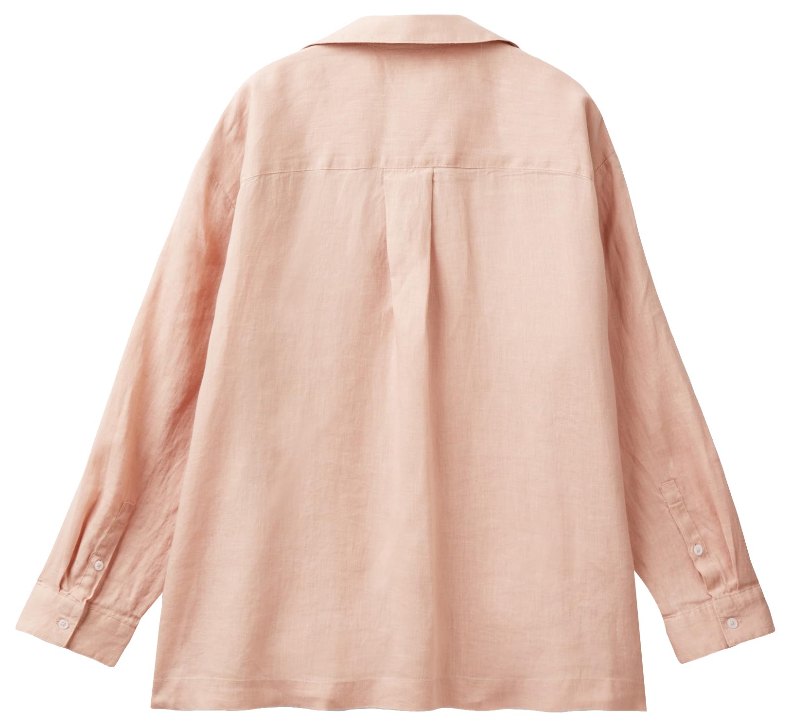 Benetton 5BMLDQ078 camicione donna lino cipria