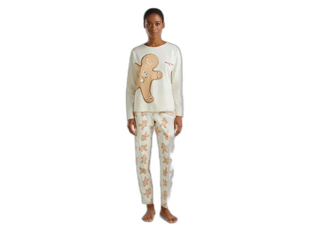 Benetton Pigiama Donna Cotone Allover Taglia L