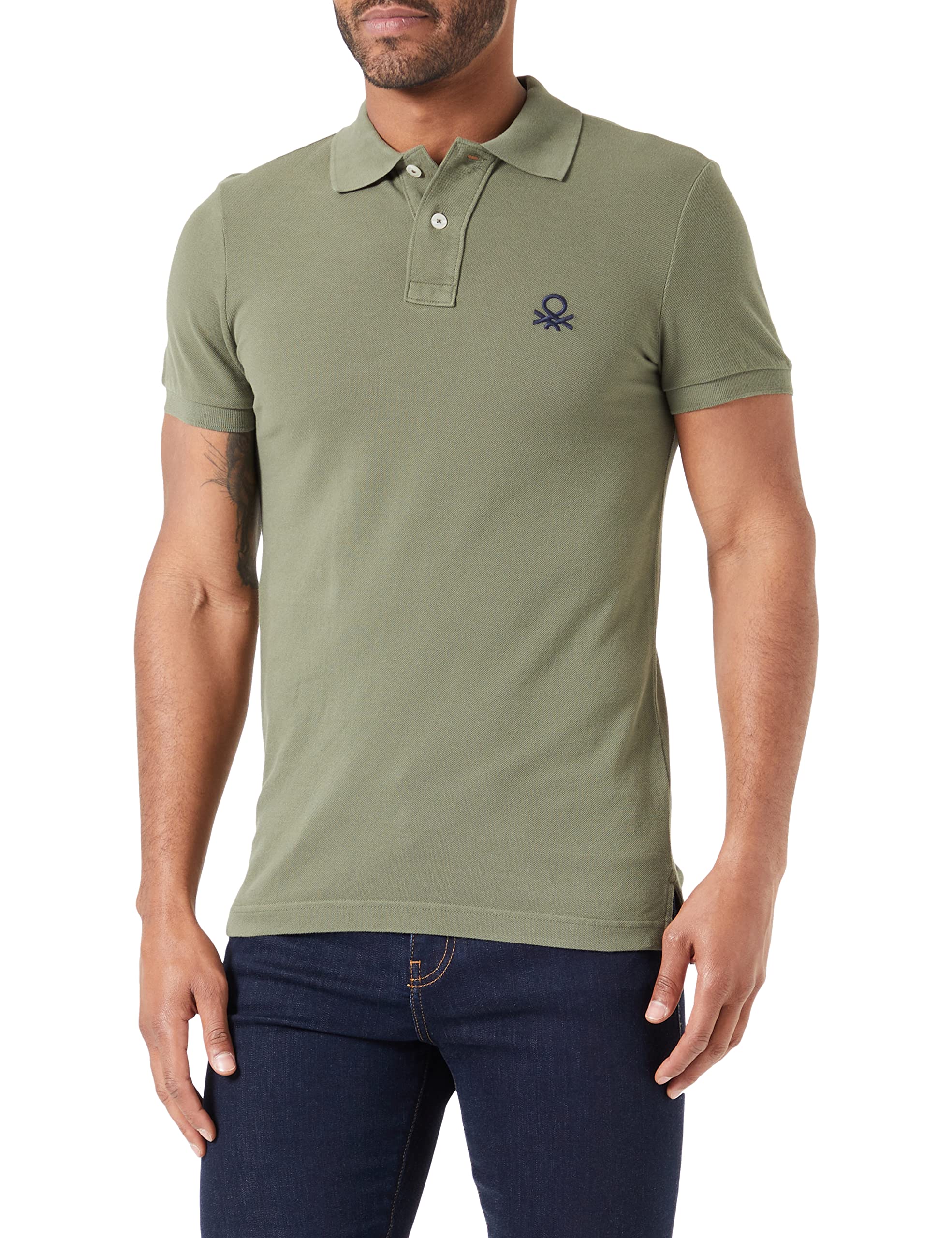 Benetton 3089j3178 polo uomo manica corta tinta unita
