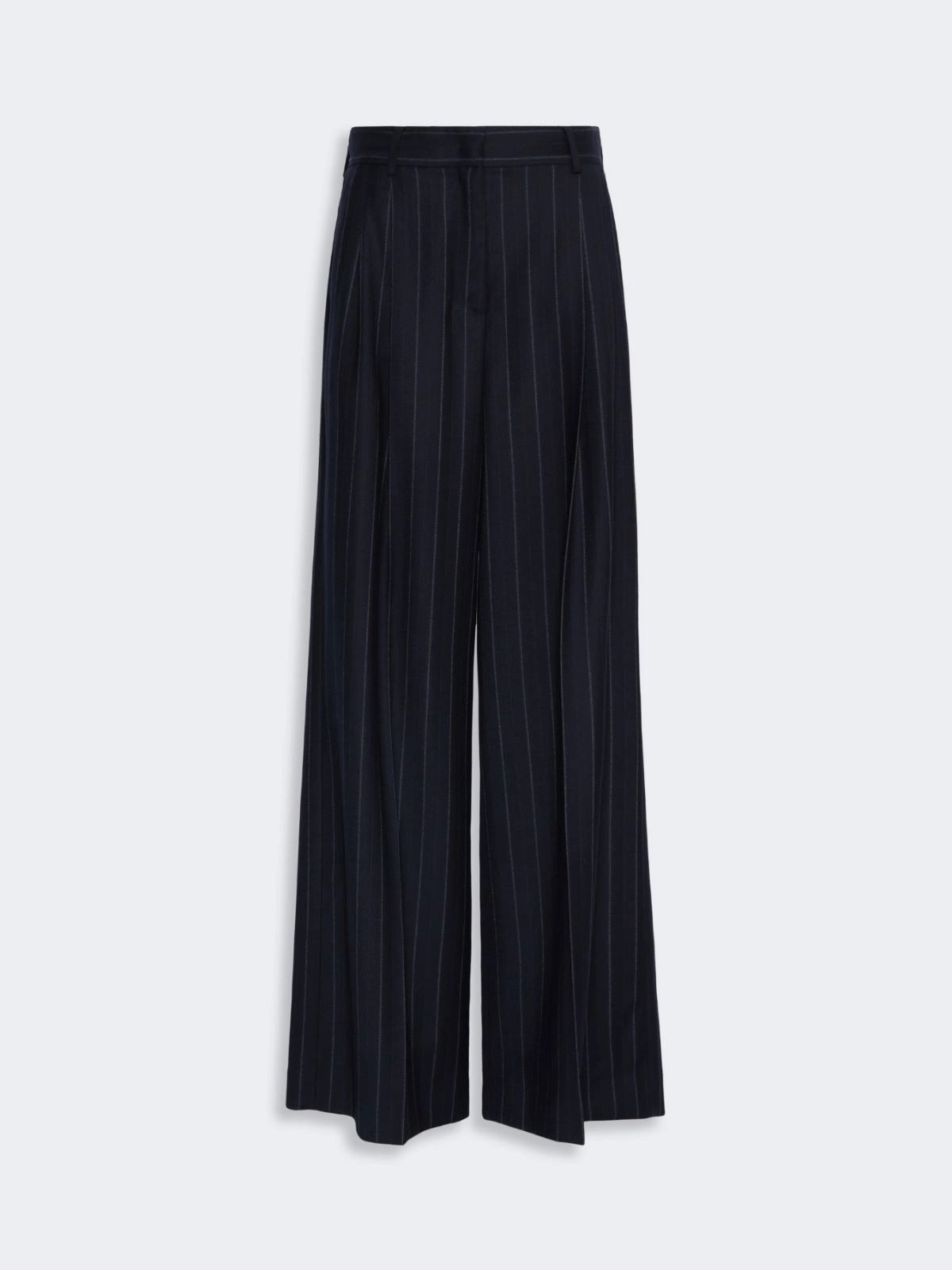 Weekend Max Mara Nebbie Pantalone Lana Blu Gessato