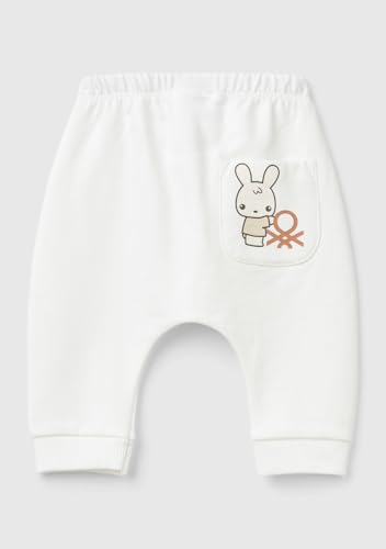 Benetton Pantaloni Felpa Bimbi 56 Blu Tasca Dietro
