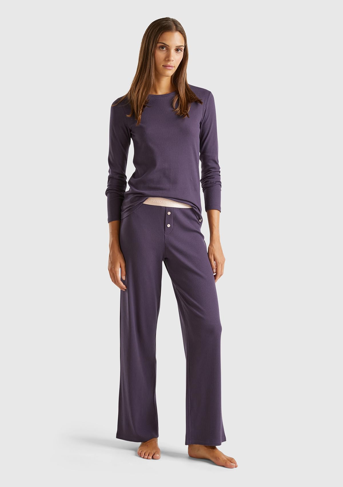 Benetton Pantalone Pigiama Donna L a Costine