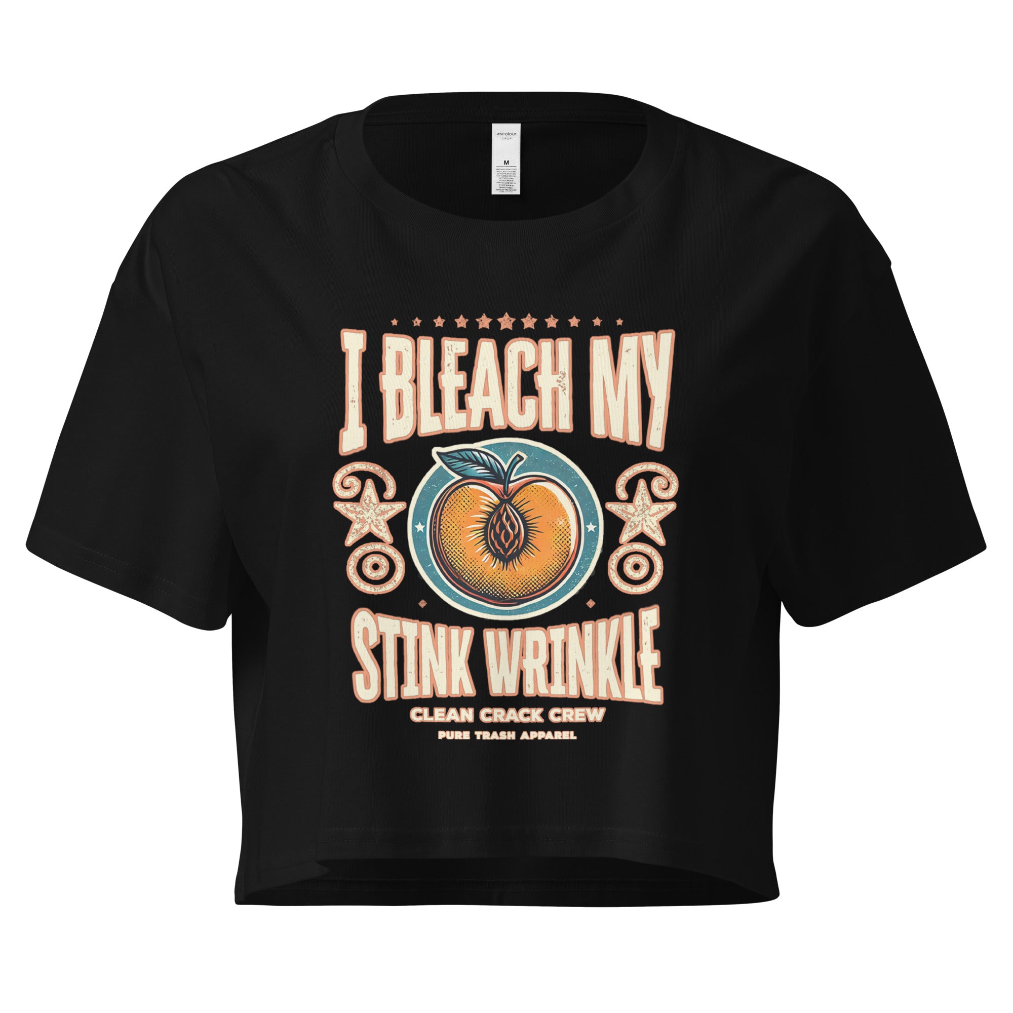 Pure Trash I Bleach My Stink Wrinkle Crop top donna nero