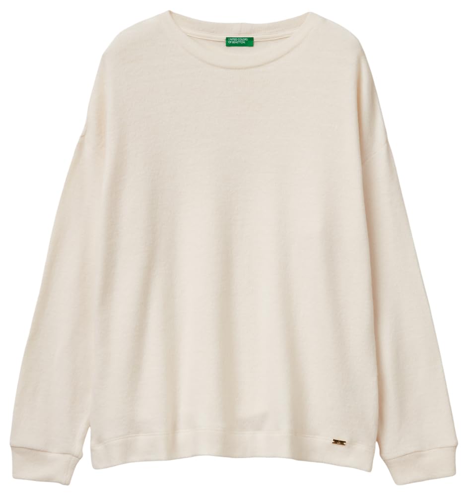 Benetton 3q413m08a Maglione Donna Pristine manica lunga