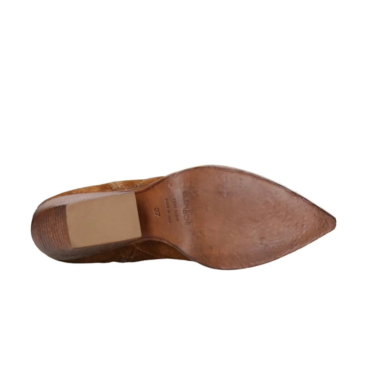 Elena Iachi E4735 Tronchetto Donna Cognac Suede Tacco Largo