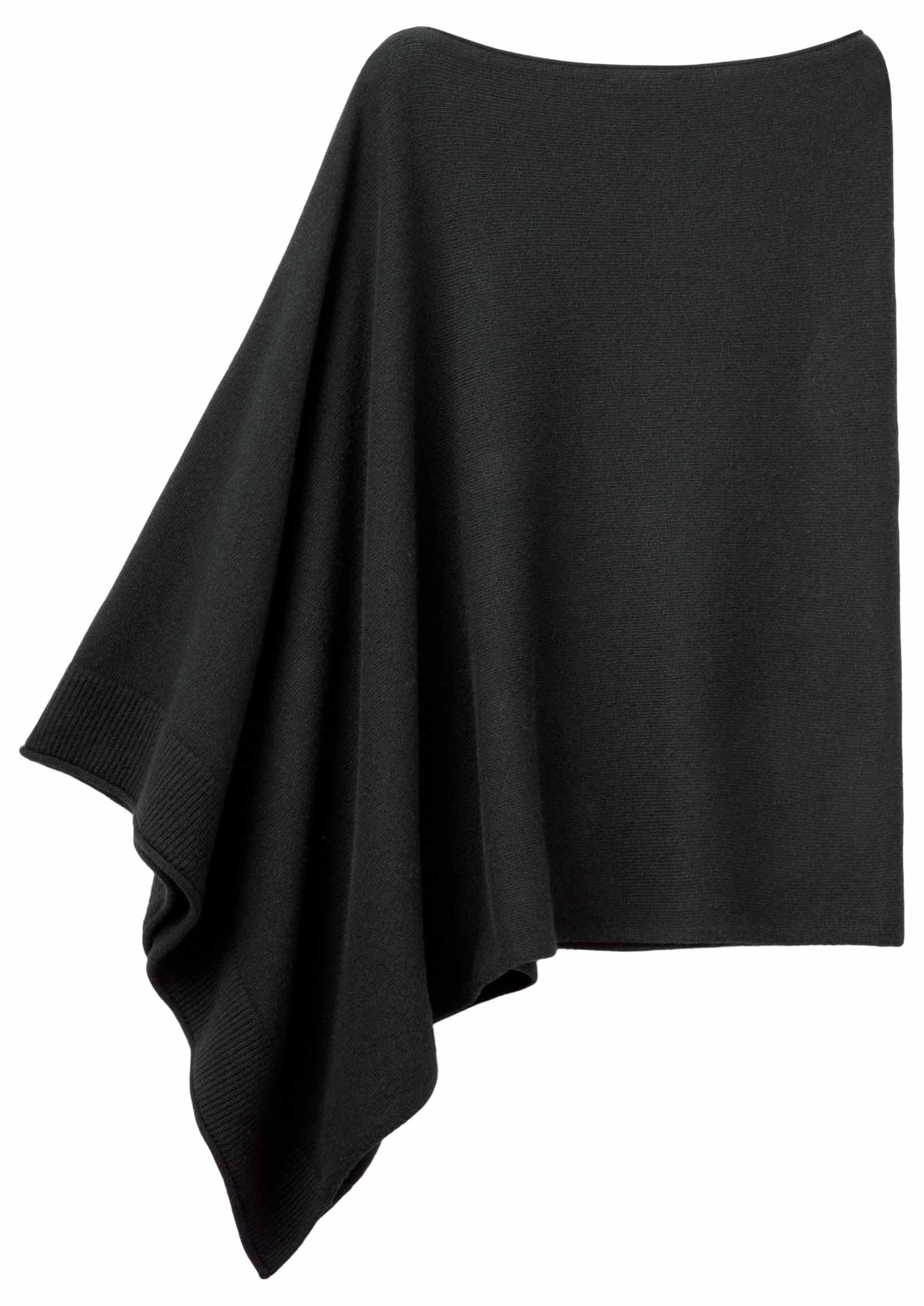 Benetton poncho donna nero maglia autunno inverno