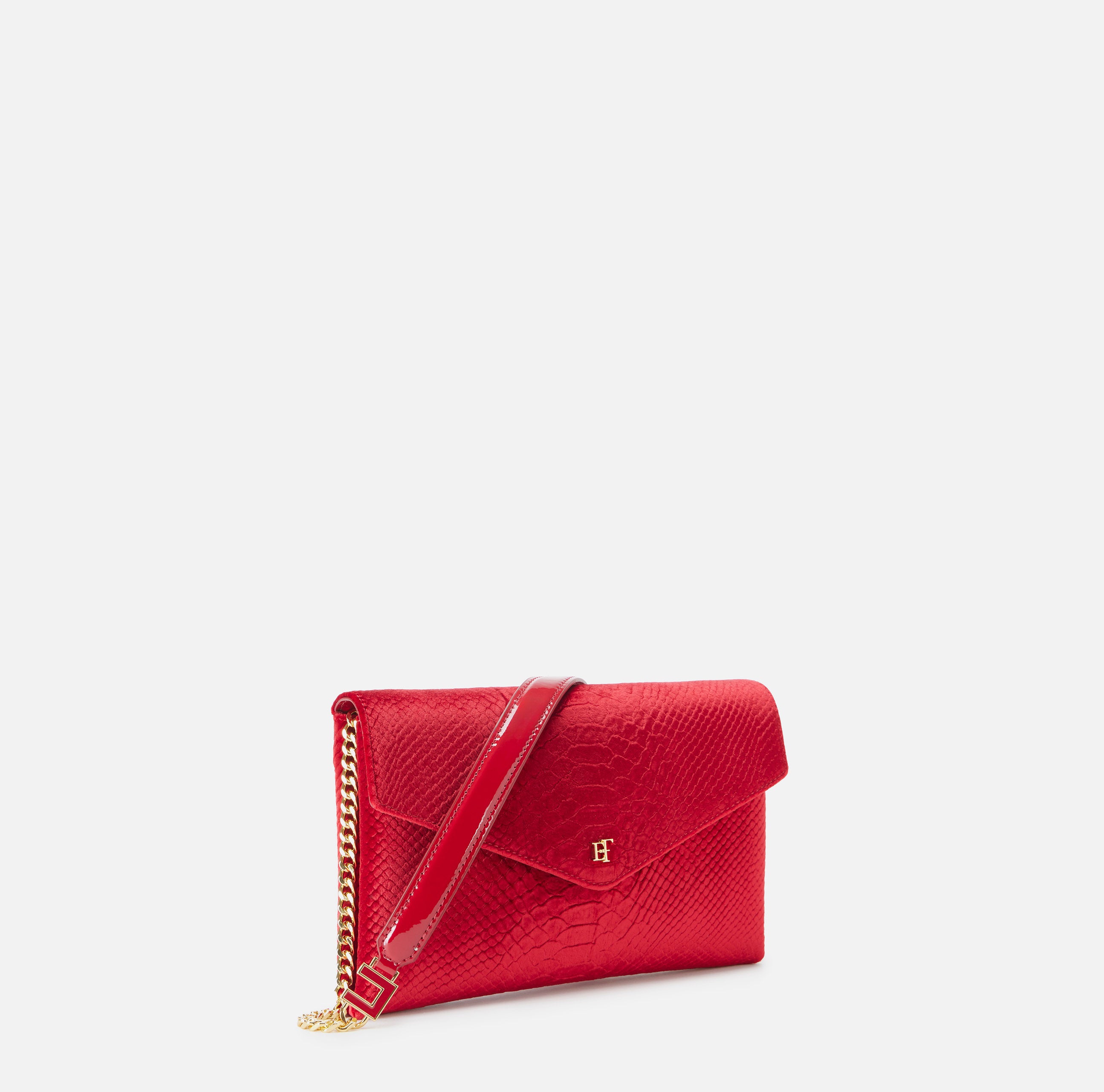 Elisabetta Franchi BS27A67E2 borsa tracolla rossa velluto
