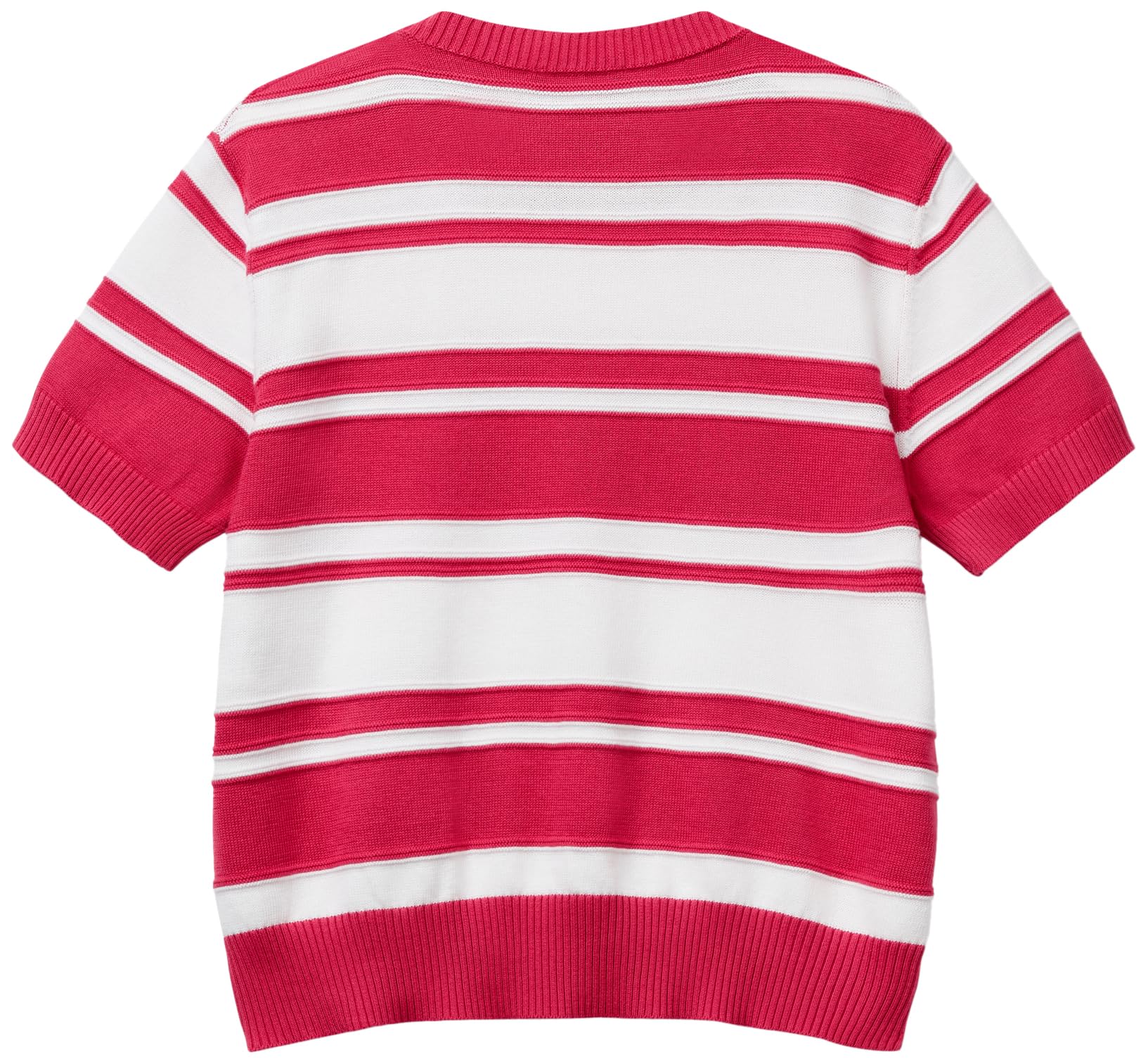 Benetton Maglieria Maglia Girocollo Rigata Manica Corta Cotone