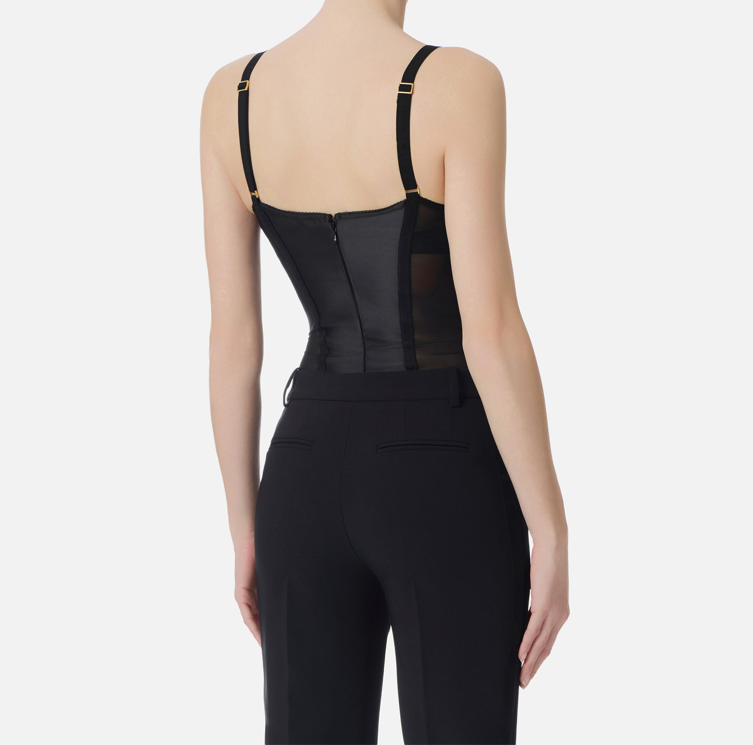 Elisabetta Franchi BO02562E2 body tulle nero taglia 42