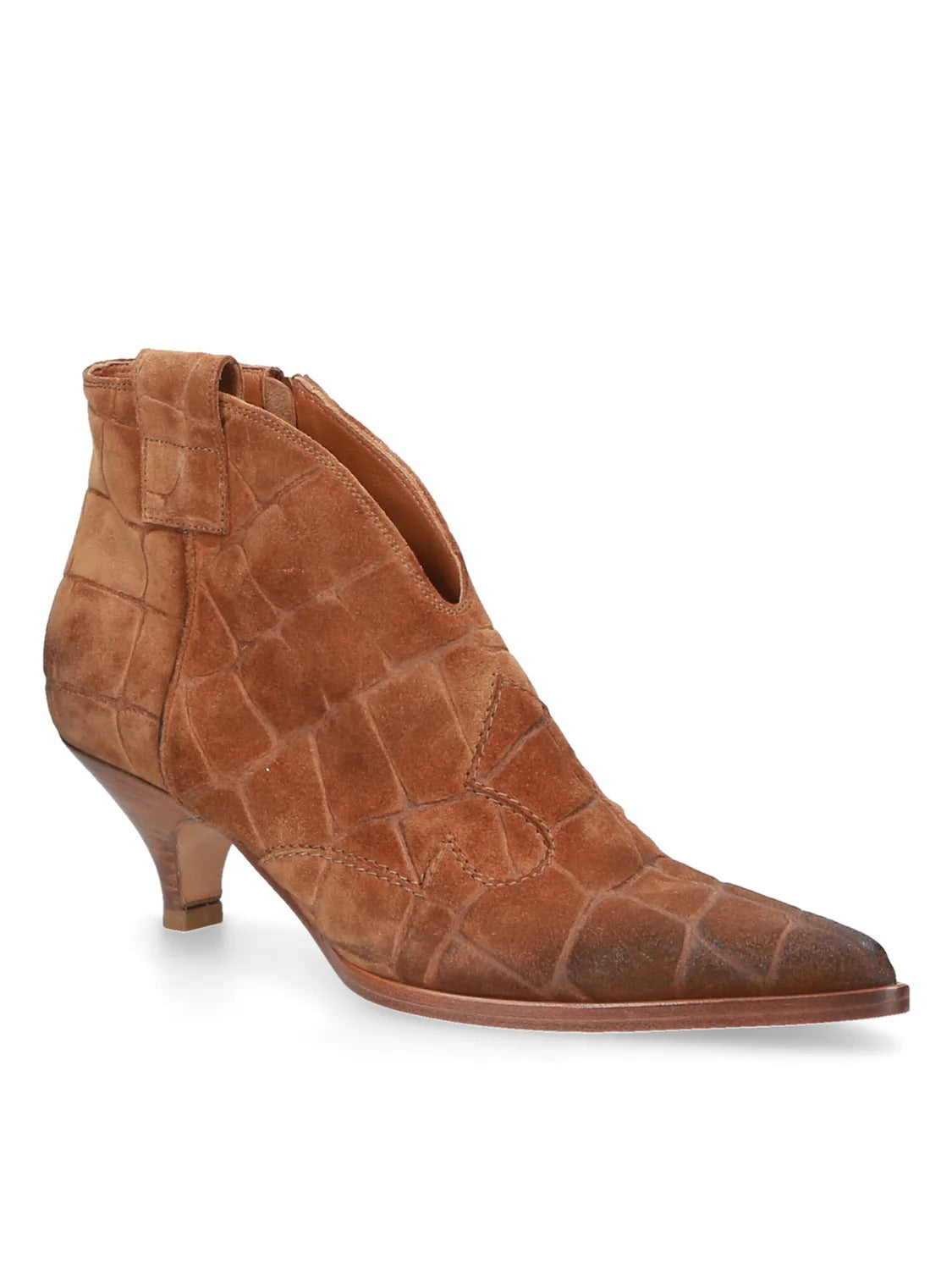 Elena Iachi E4558 Tronchetto Suede Tan Tacco 5 cm