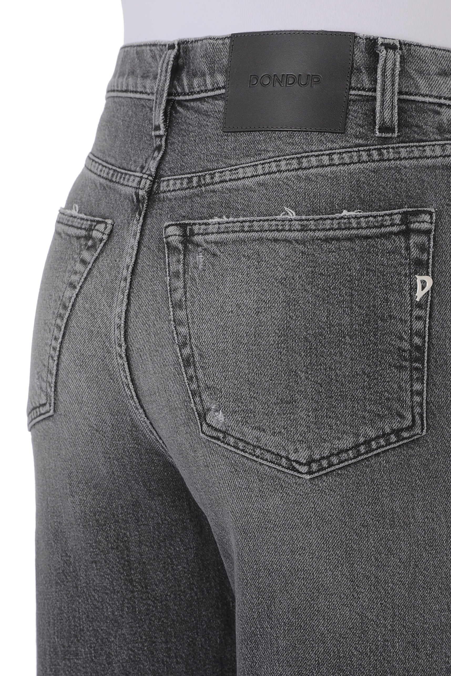 Dondup Bessie DP784 Jeans Donna Nero Loose Vita Alta