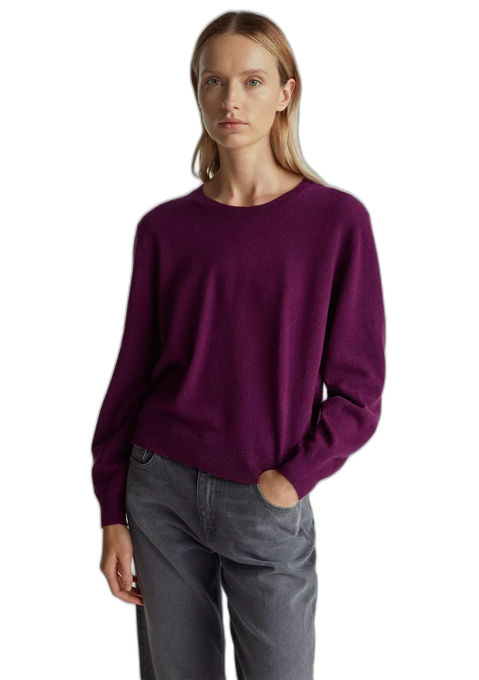 Benetton Maglieria 1002d10bg Maglia Donna Viola