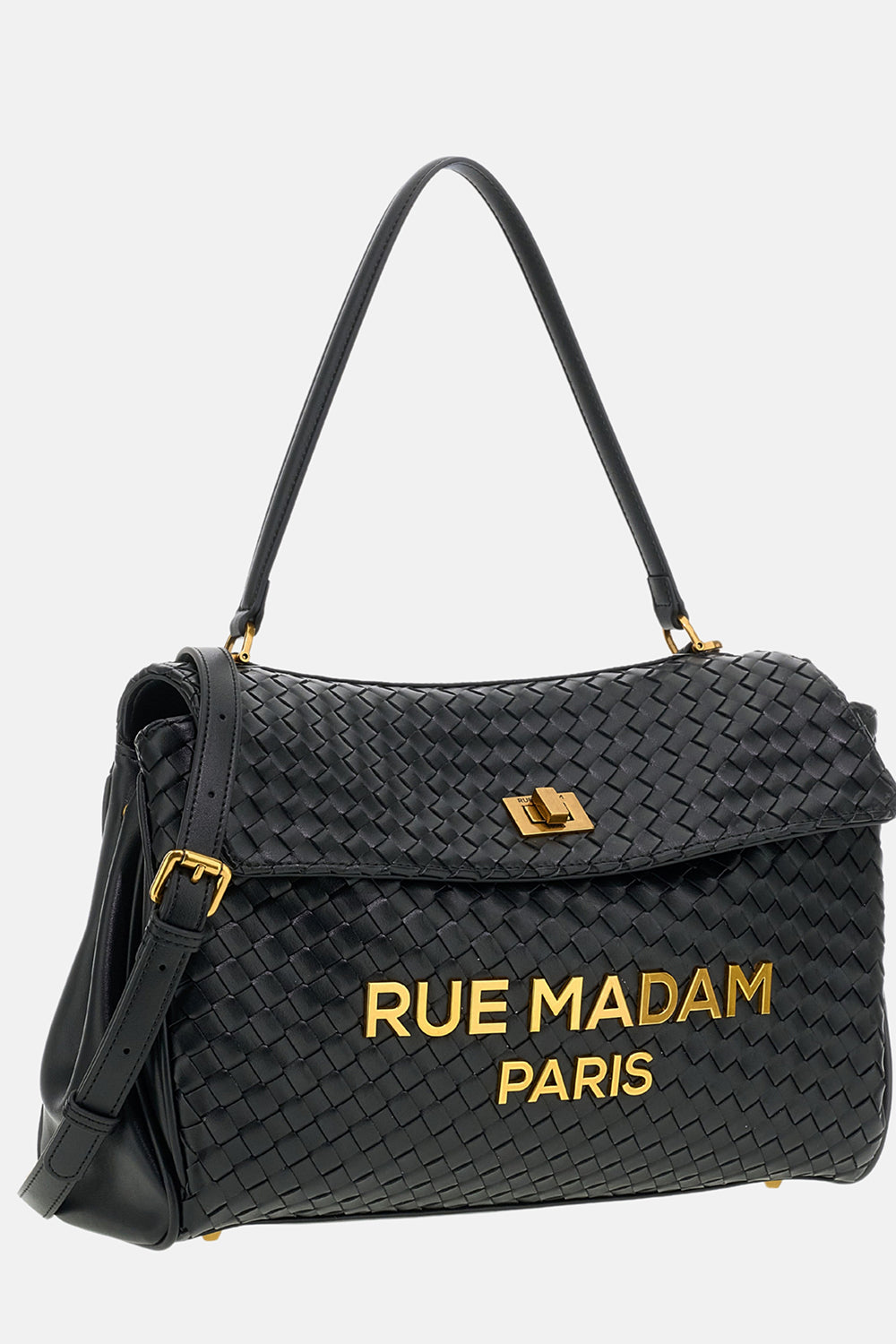 Rue Madam Les Jours XL Motif borsa donna nera intrecciata