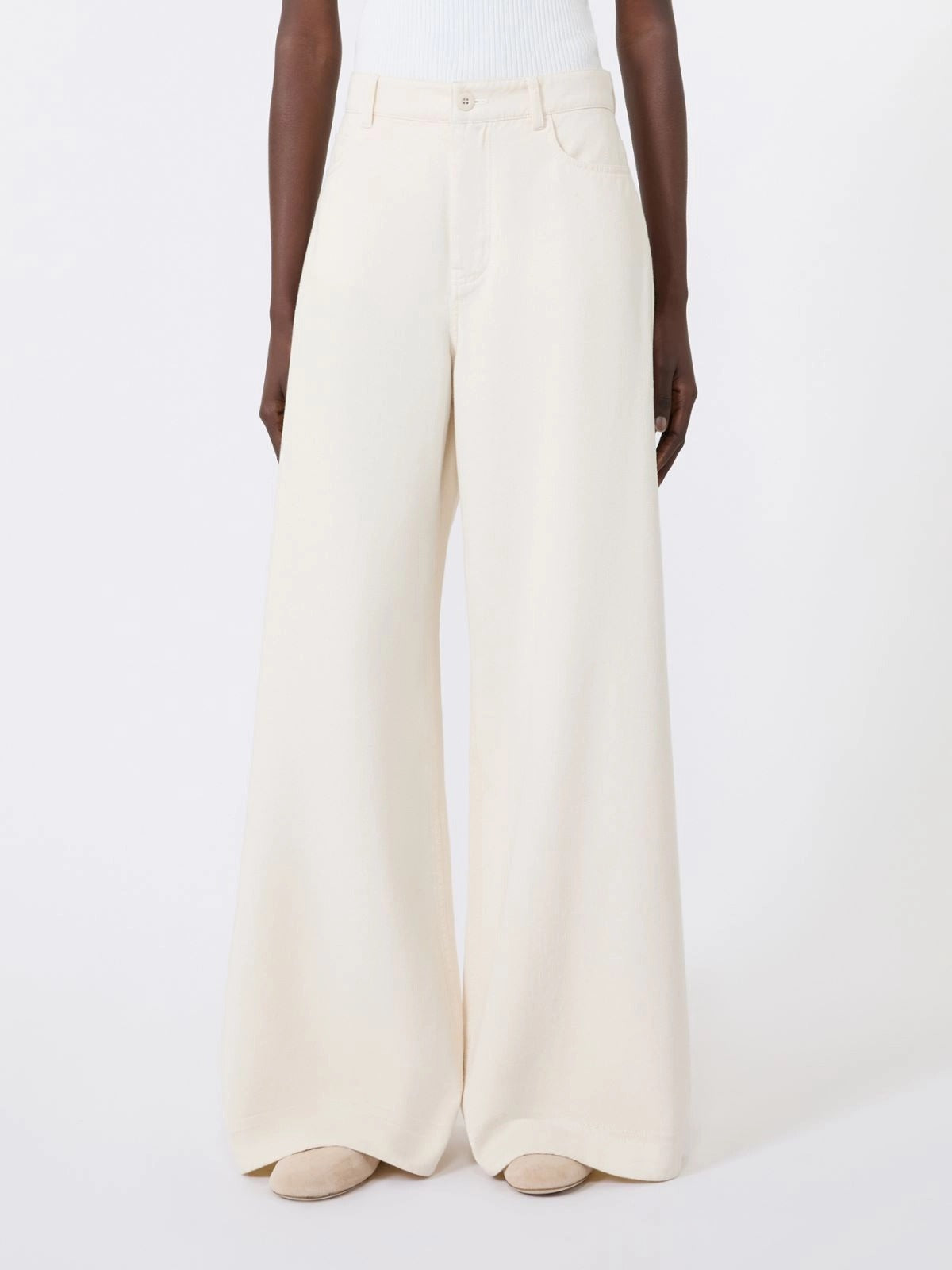 Weekend Max Mara Canneti pantalone donna Ecru cotone