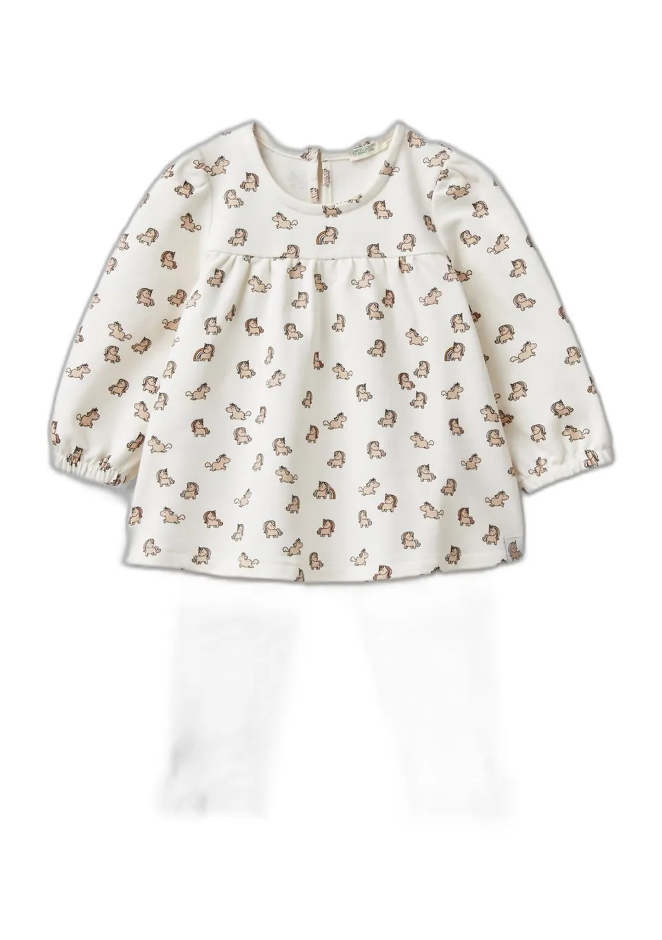 Benetton Completo Bimba Taglia 50 Felpa e Leggings
