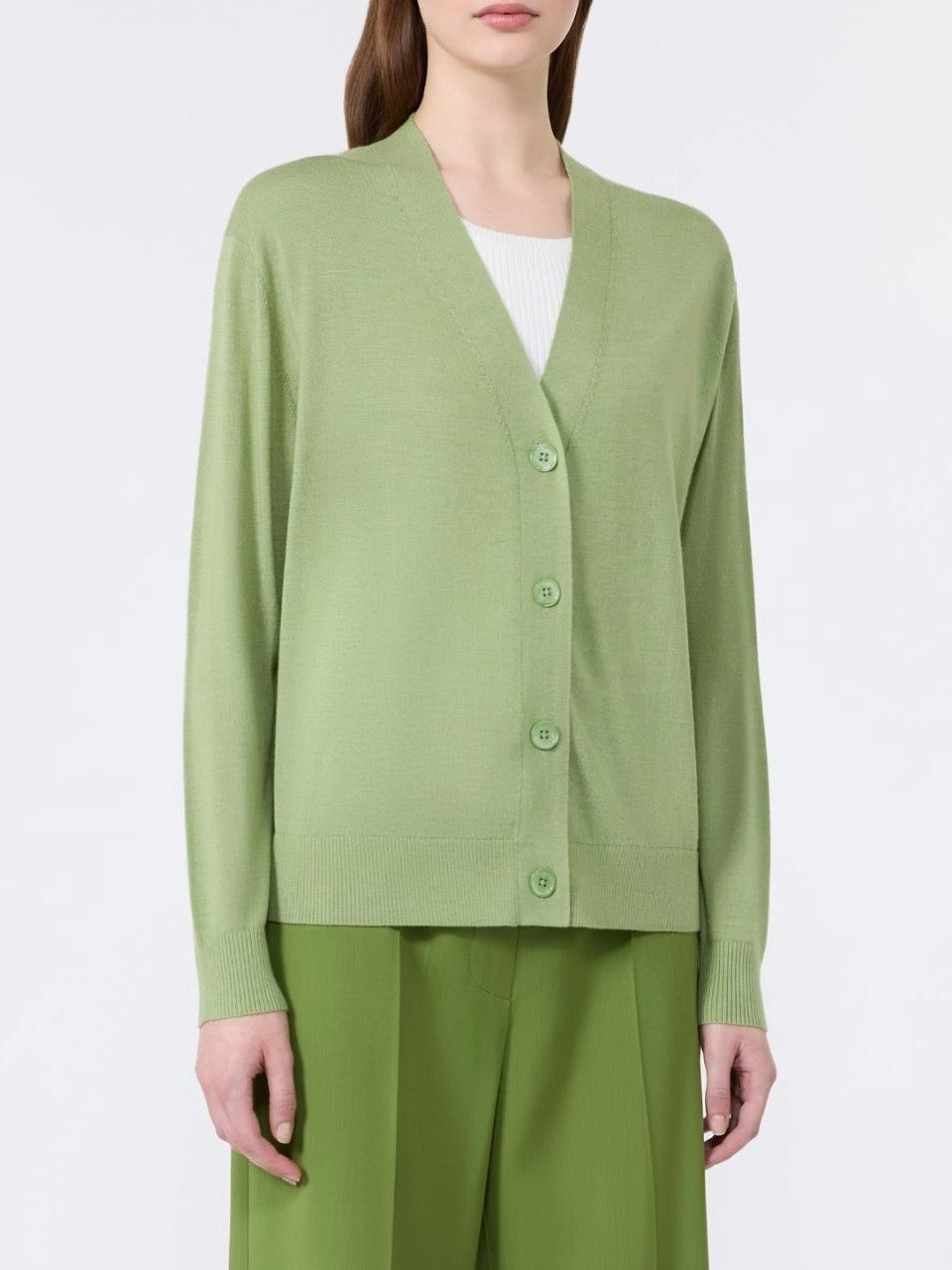 Weekend Max Mara Torre cardigan donna pistacchio lana