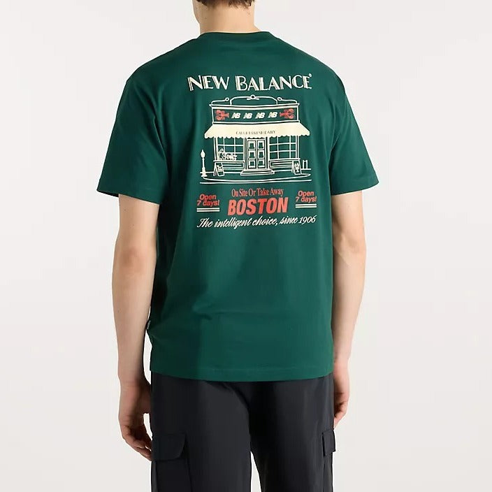 New Balance MT62S7Y Grab A Bite t-shirt verde cotone