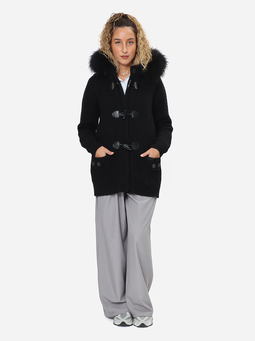 Bark Medium Duffle Coat W/Murmasky giubbotto donna nero
