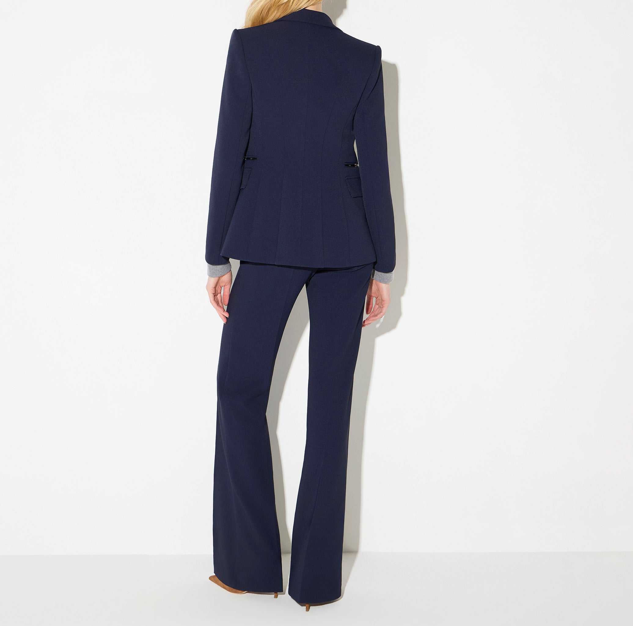 Elisabetta Franchi PA19666E2 pantalone palazzo blu notte